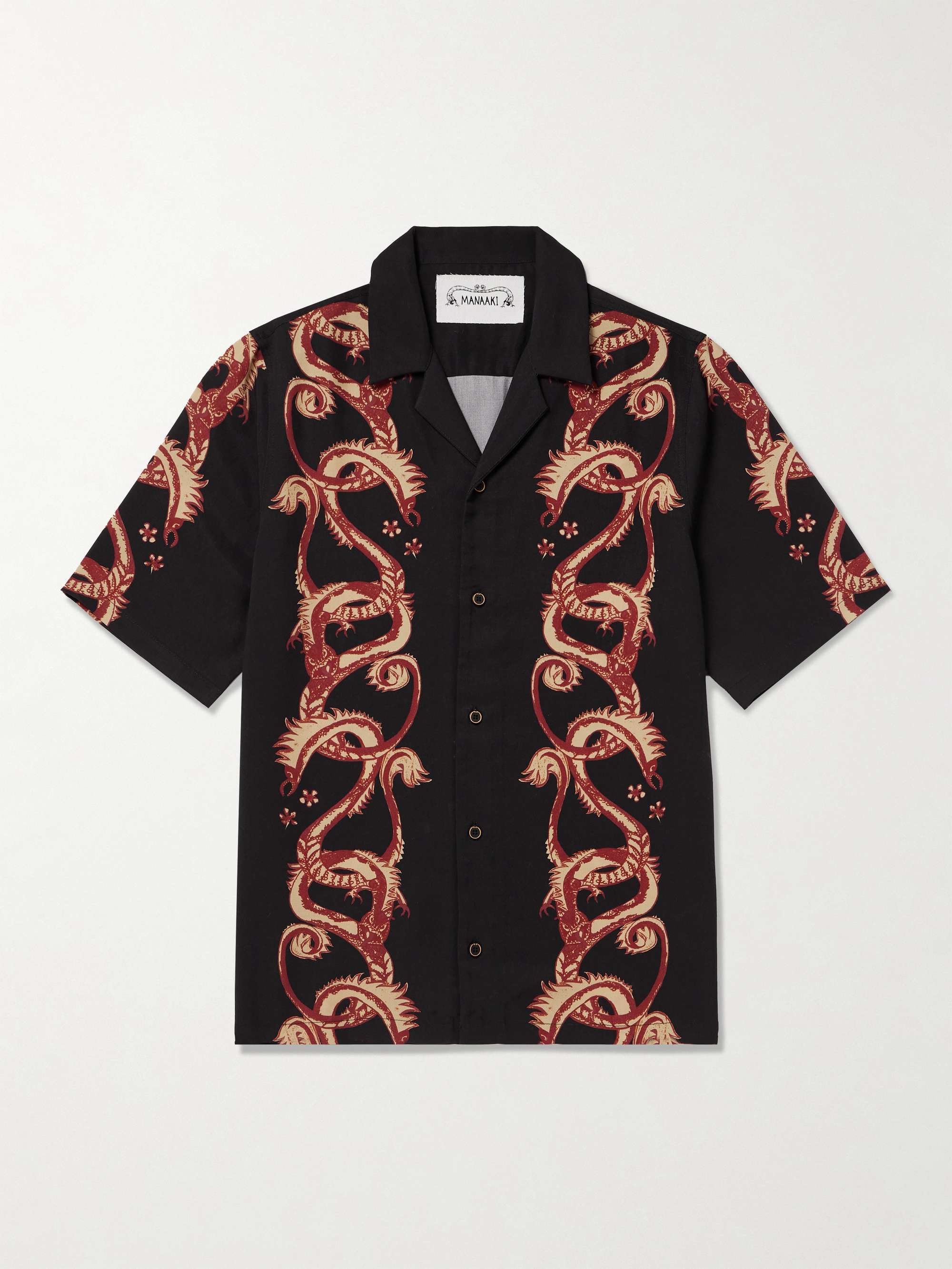 Taniwha Camp-Collar Printed Lyocell-Twill Shirt view