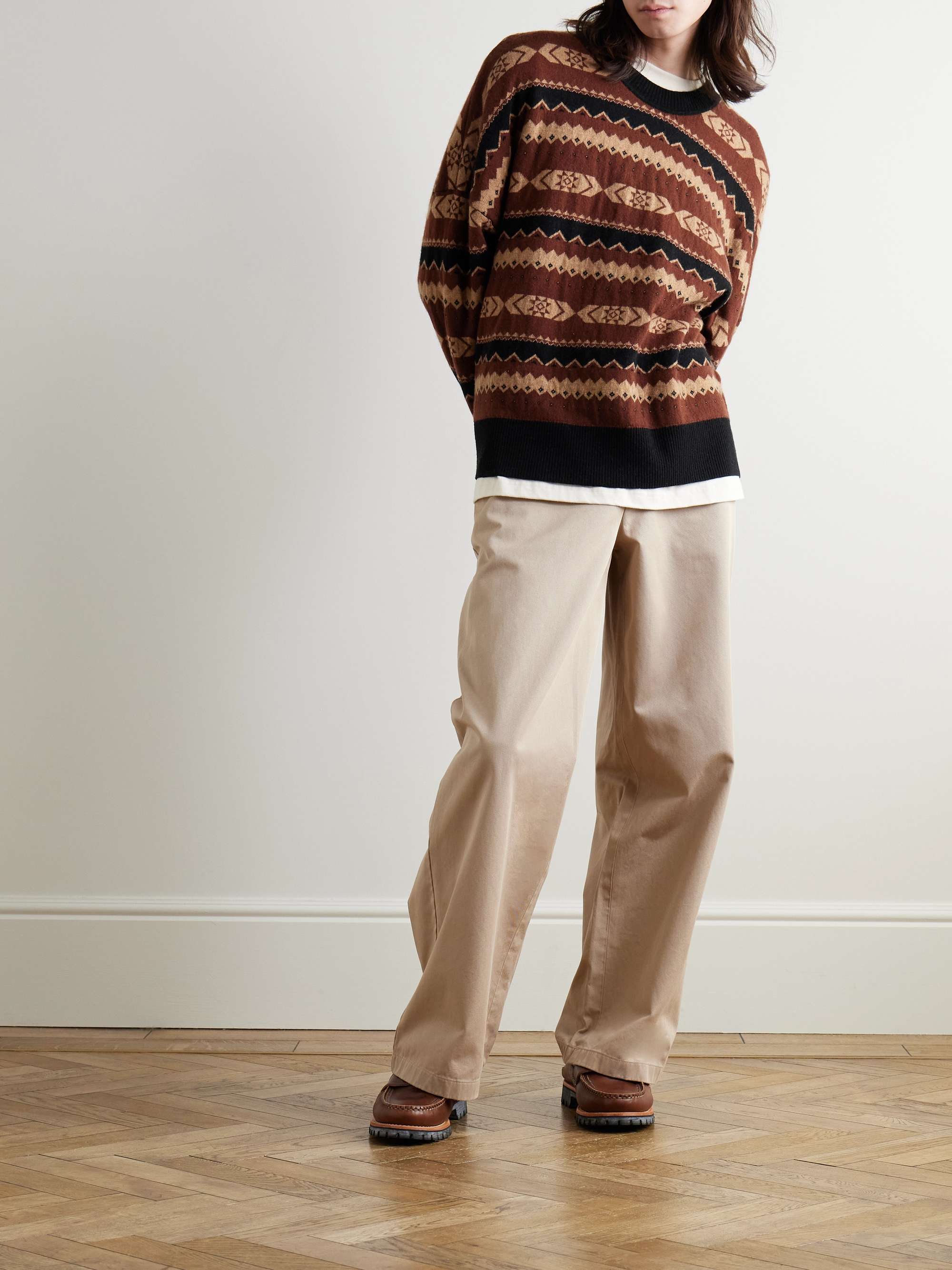 Rongo Jacquard-Knit Merino Wool and Cashmere-Blend Sweater view