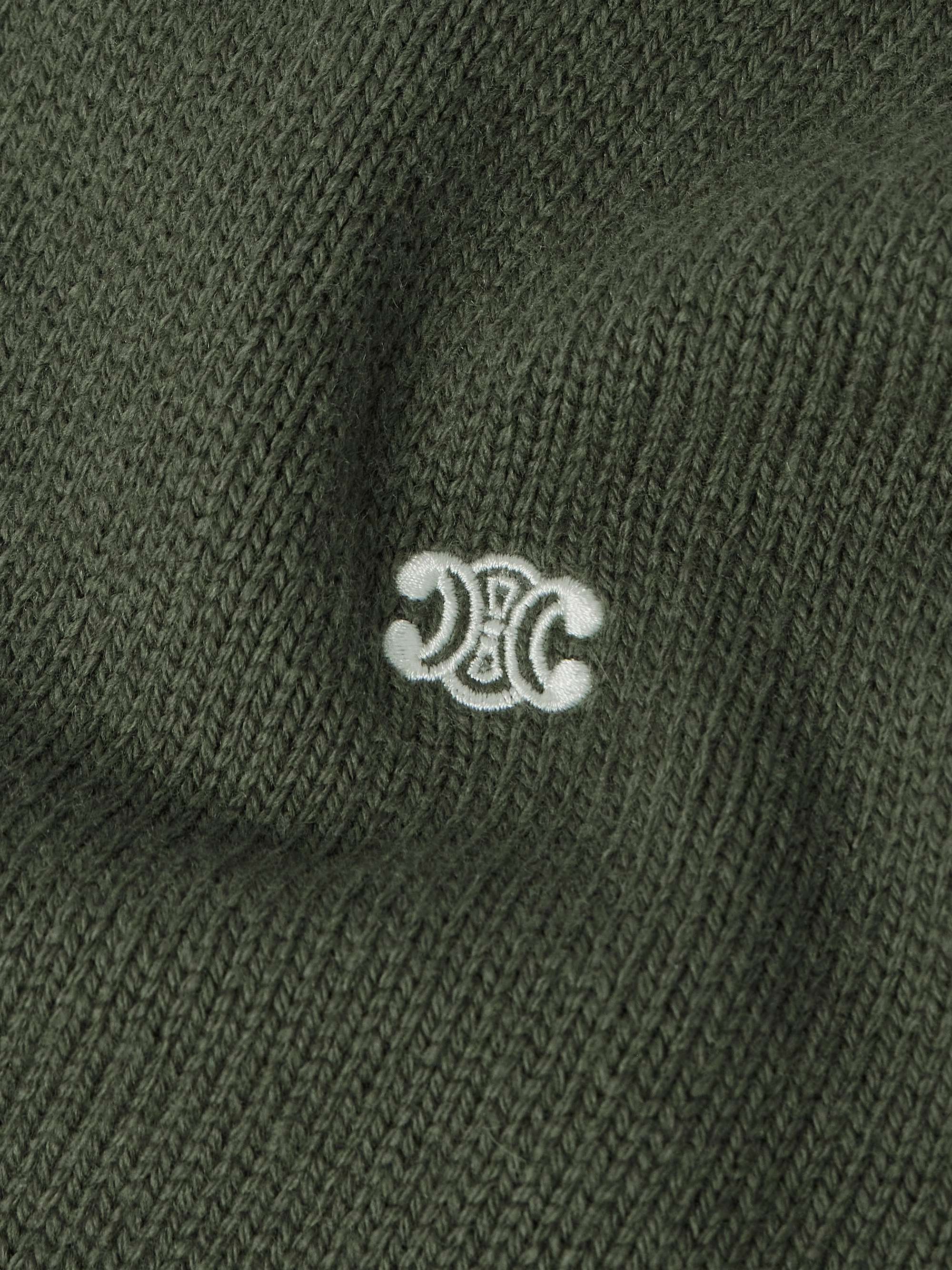 Triomphe Slim-Fit Logo-Embroidered Wool and Cashmere-Blend Sweater view