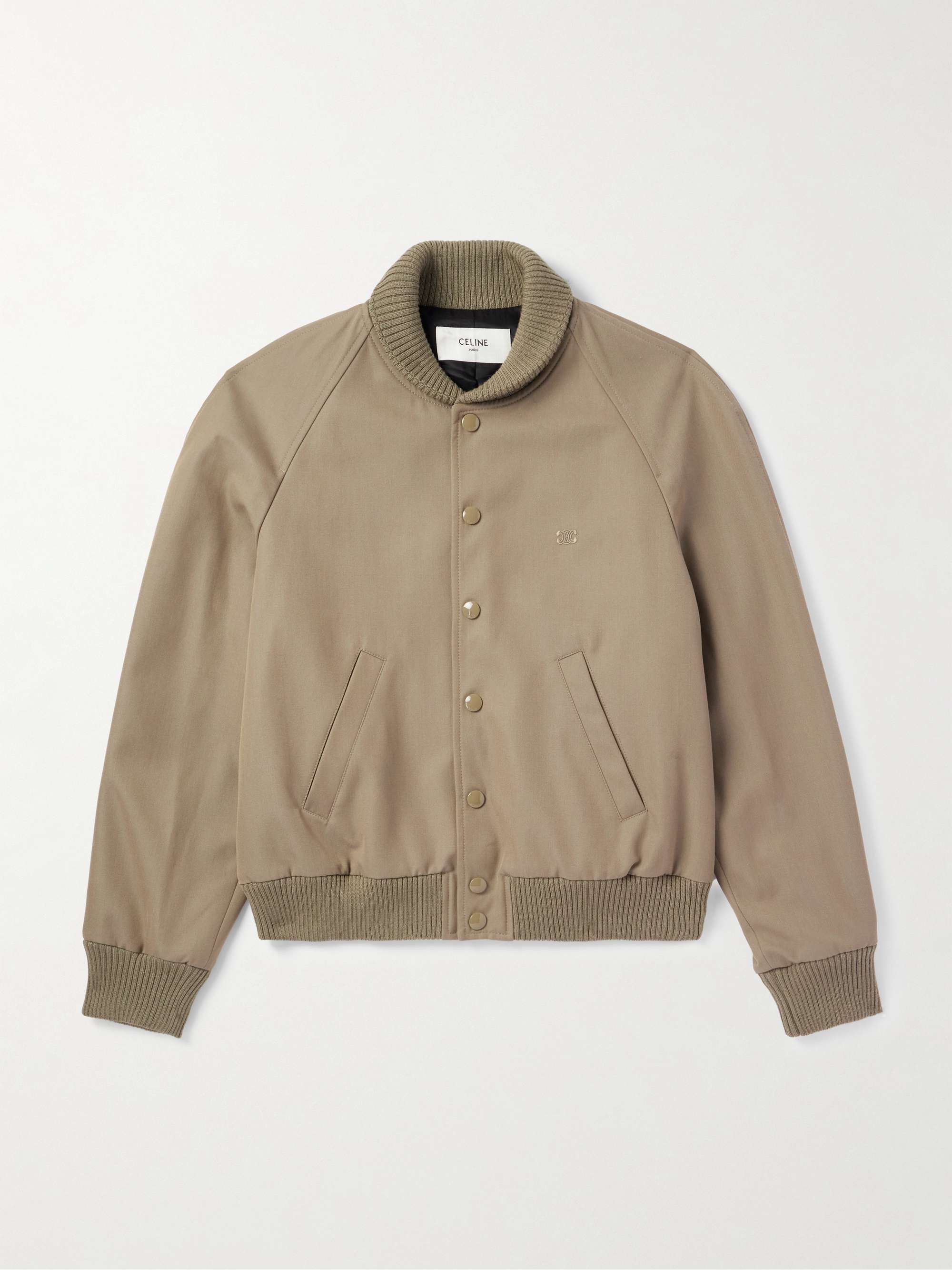 Teddy Logo-Embroidered Wool and Cotton-Blend Gabardine Bomber Jacket view
