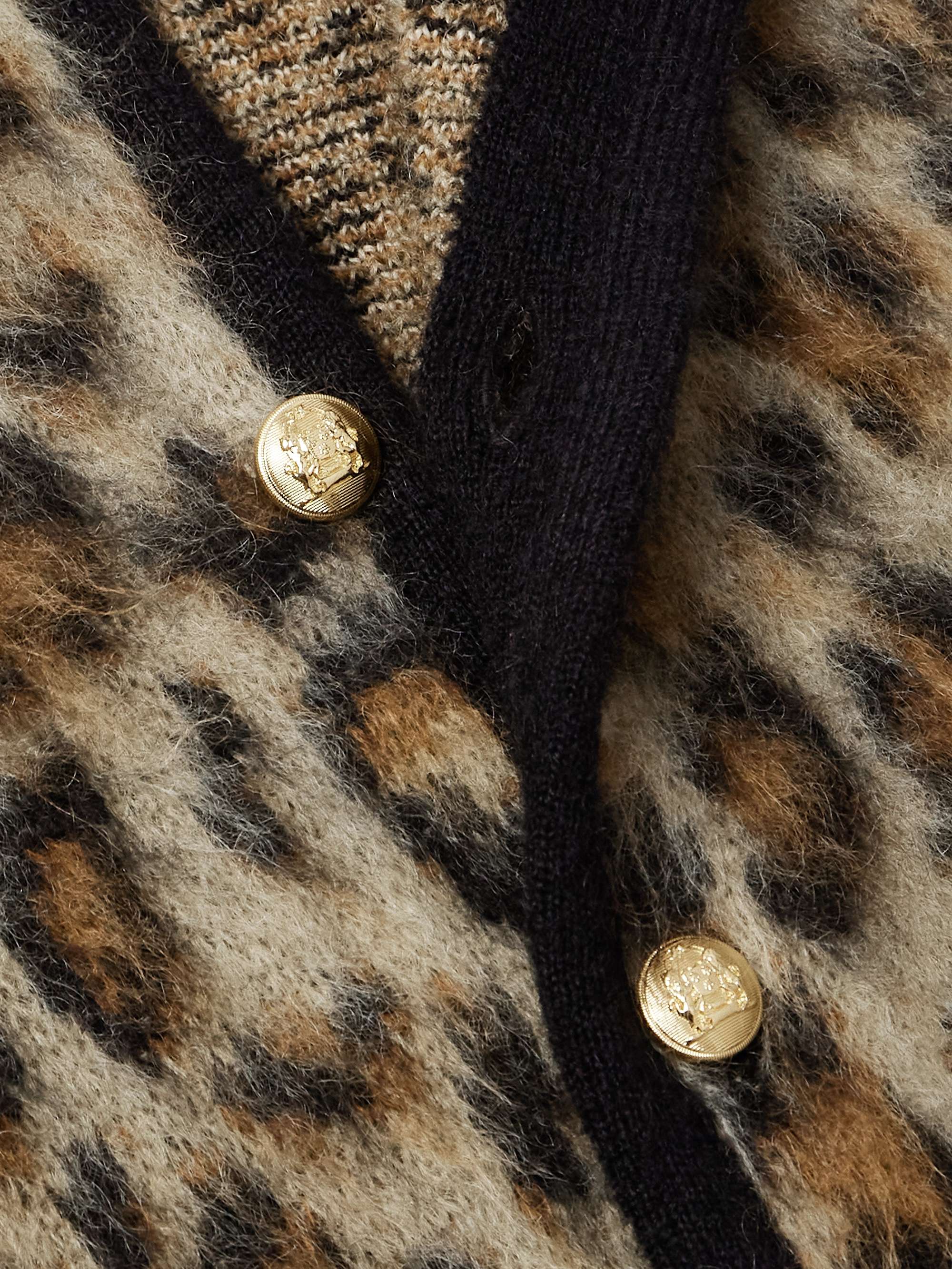 Cropped Leopard-Print Mohair-Blend Cardigan view