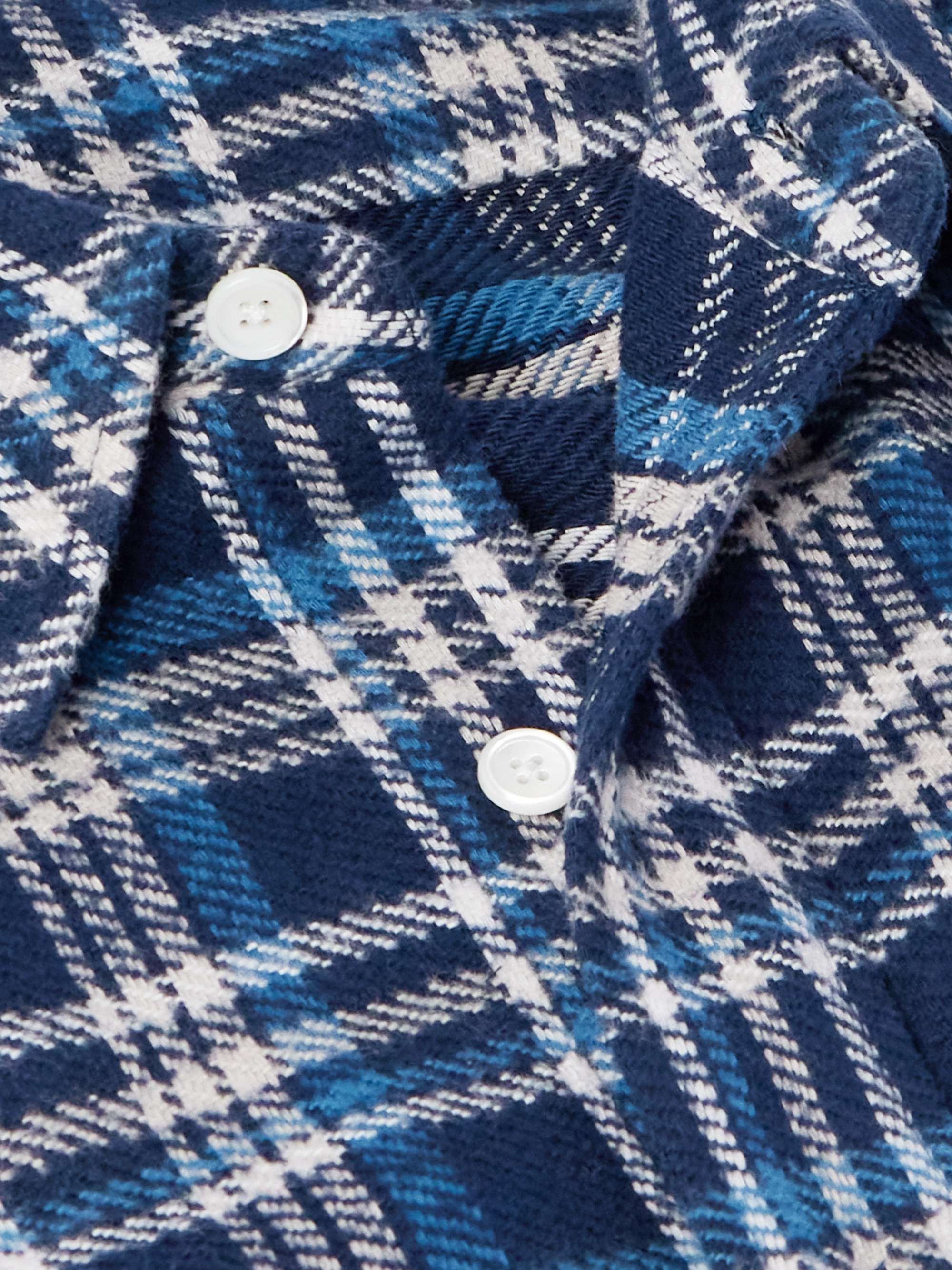 Logo-Embroidered Checked Cotton-Flannel Shirt view