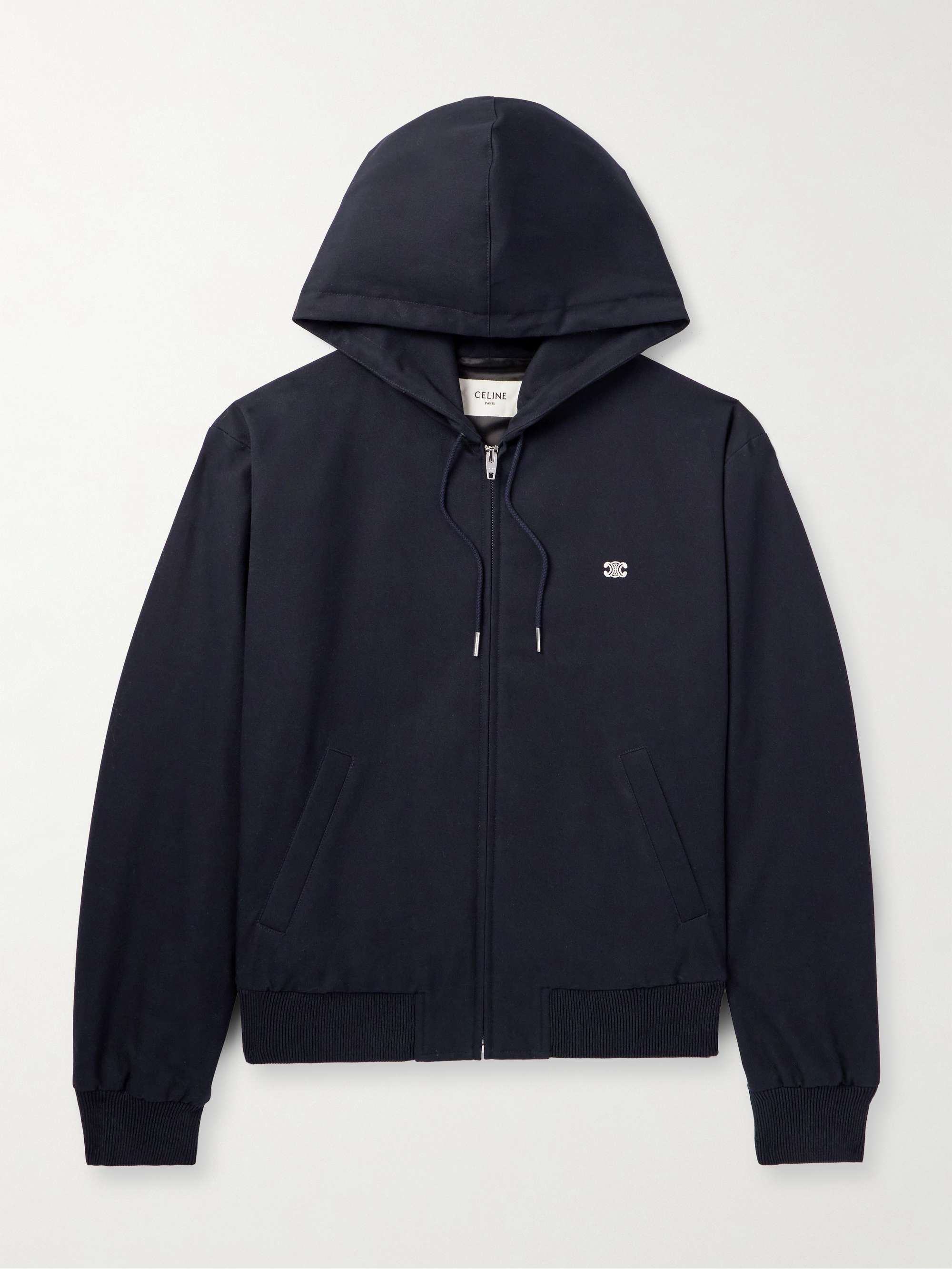 Logo-Appliquéd Cotton-Gabardine Hooded Jacket view