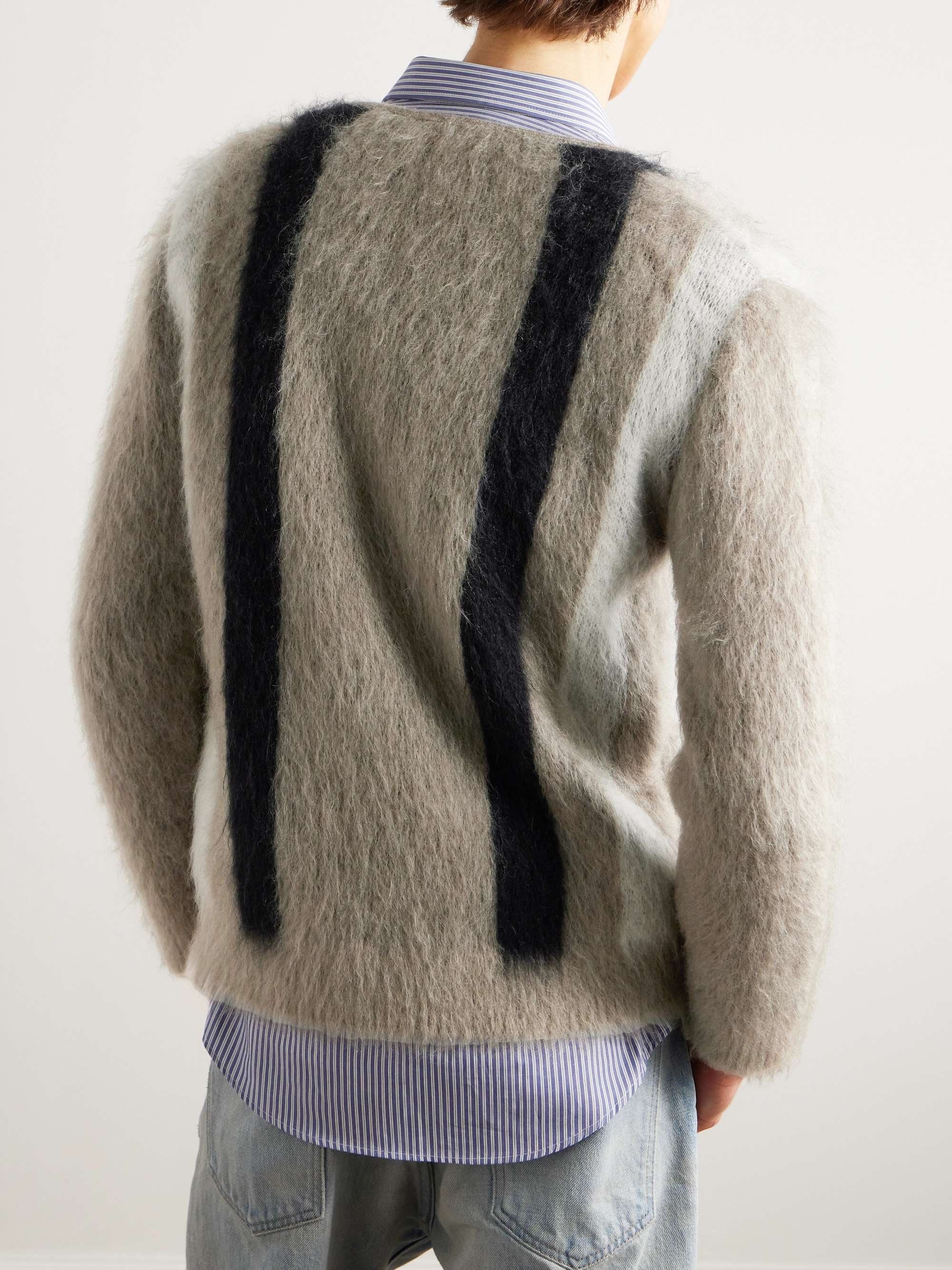 Striped Wool-Blend Cardigan view