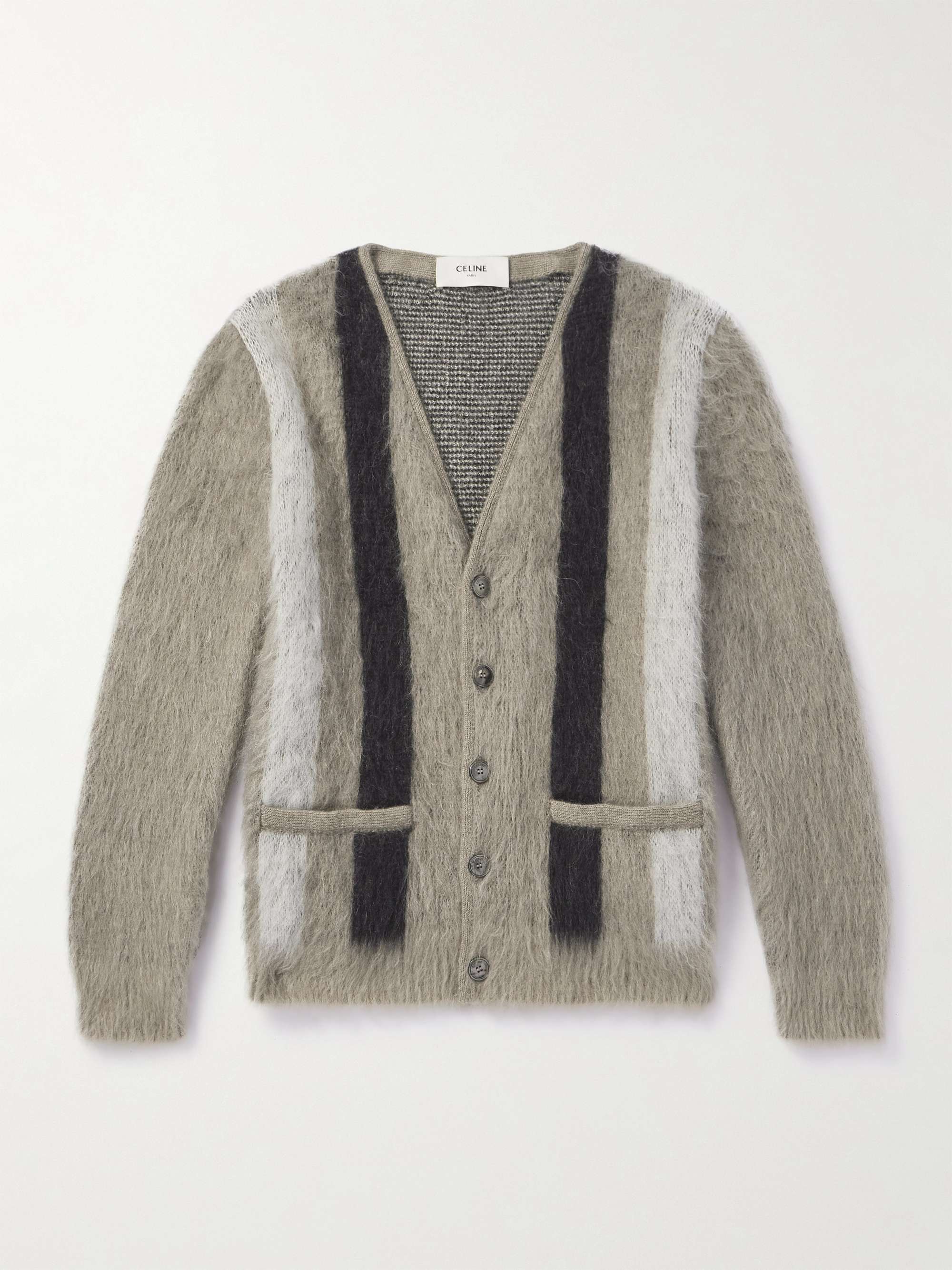Striped Wool-Blend Cardigan view