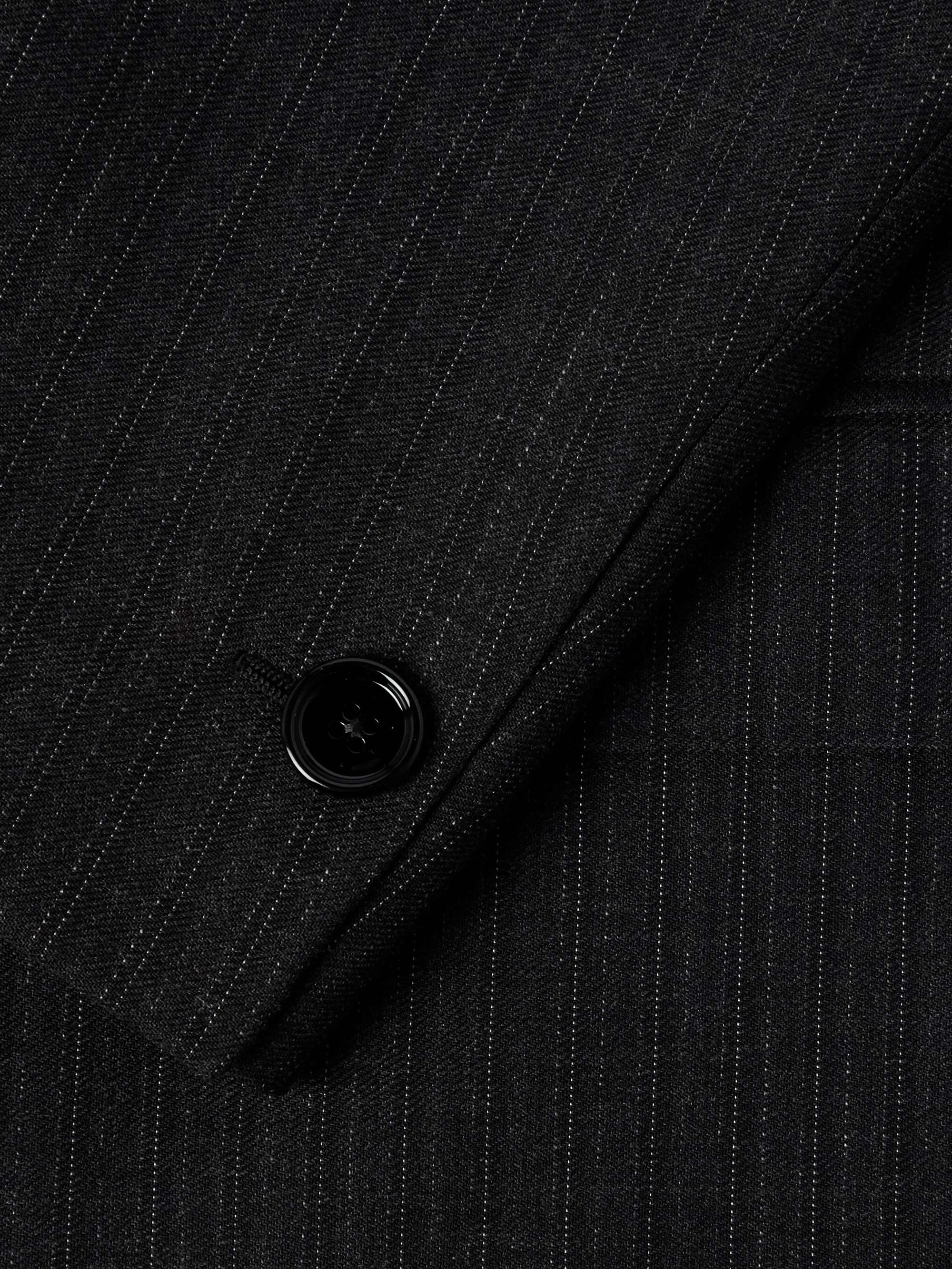 Pinstriped Wool and Silk-Blend Gabardine Blazer view