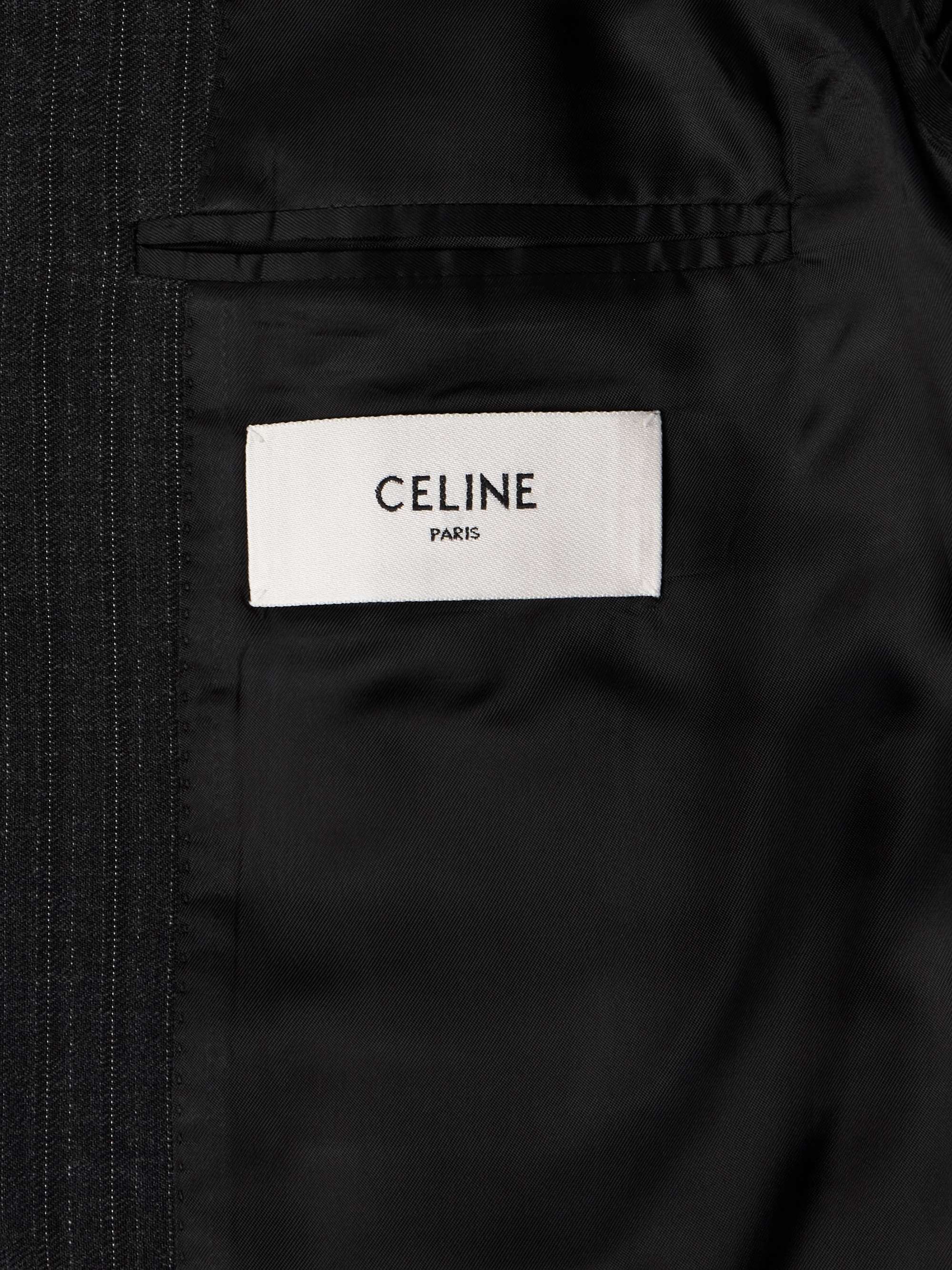 Pinstriped Wool and Silk-Blend Gabardine Blazer view