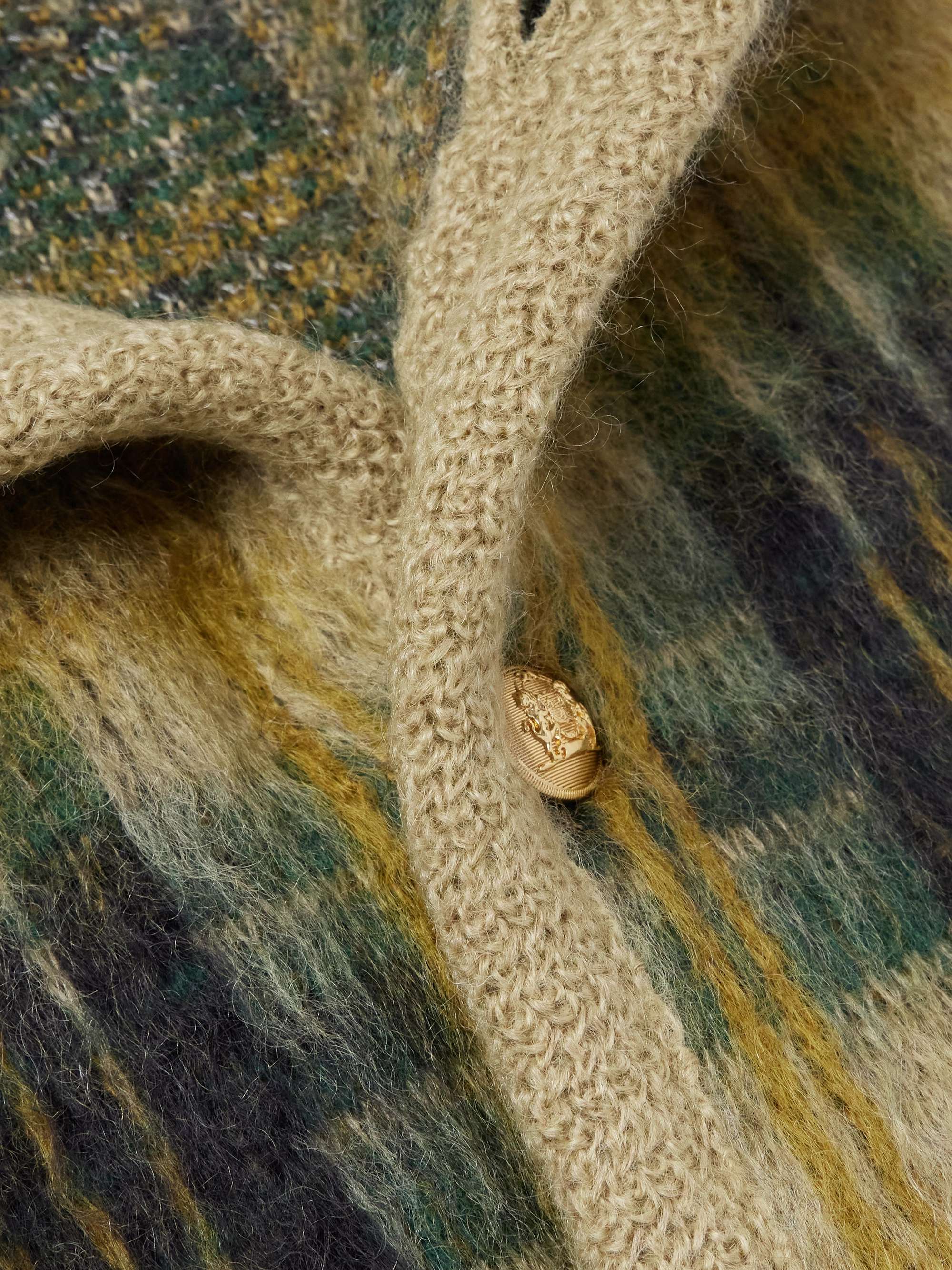 Checked Brushed Jacquard-Knit Cardigan view