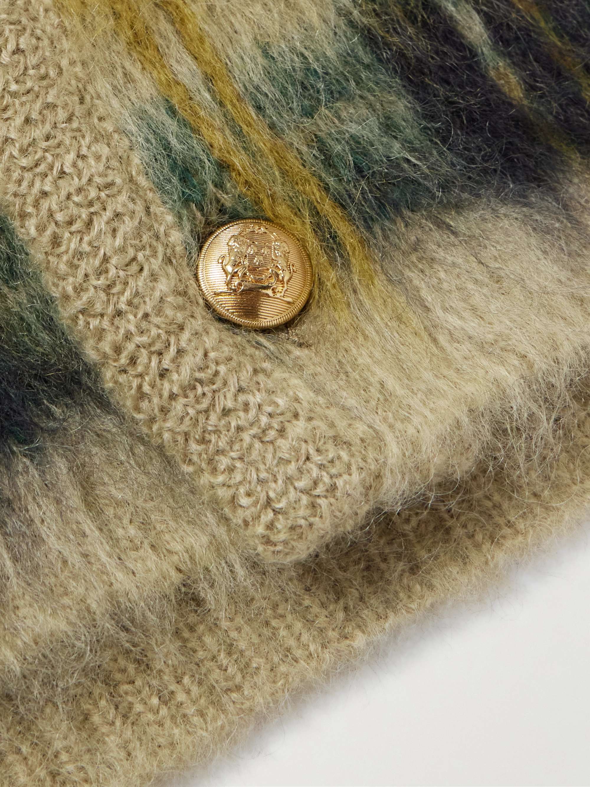 Checked Brushed Jacquard-Knit Cardigan view