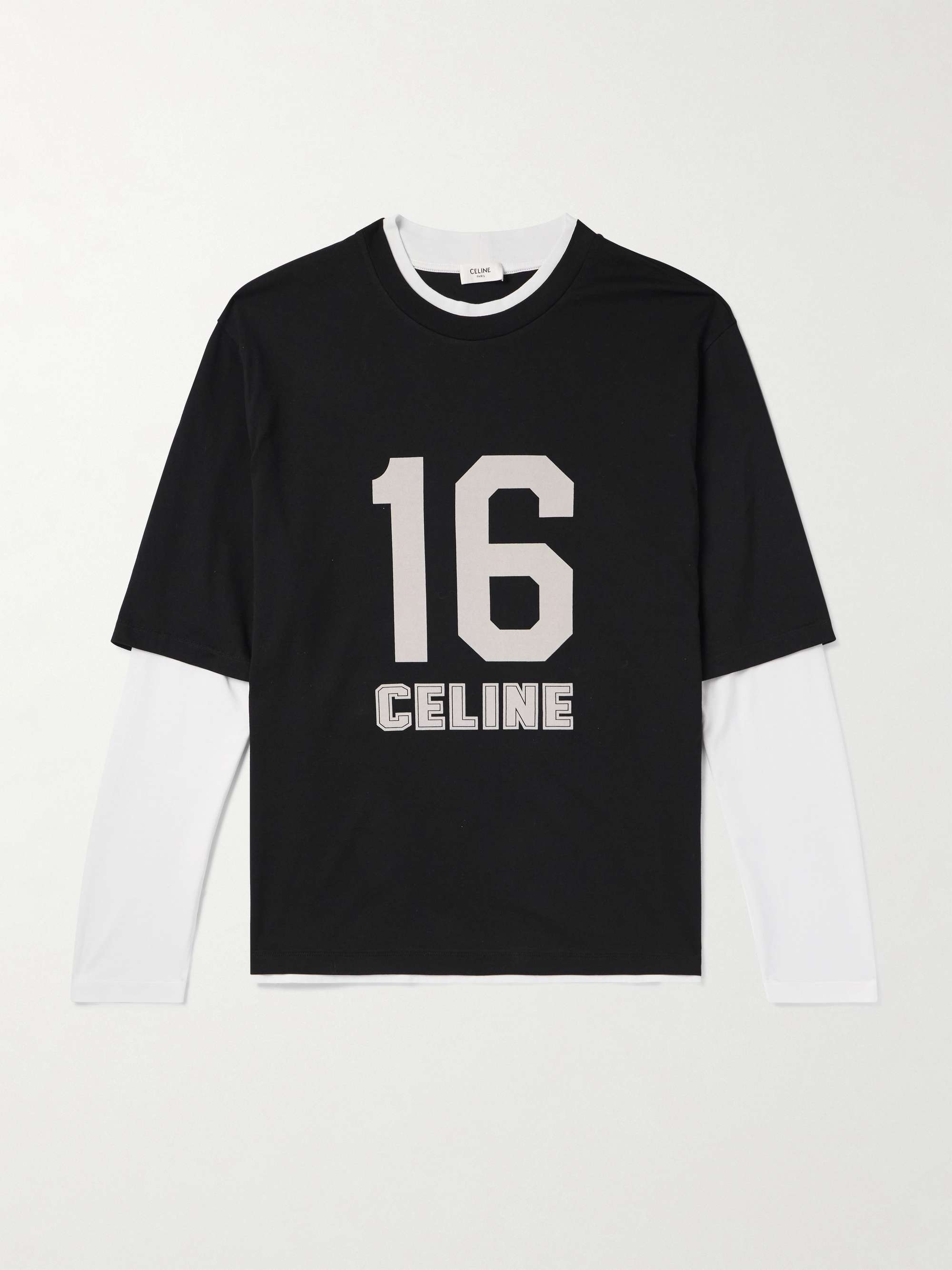 Layered Logo-Print Cotton-Jersey T-Shirt view