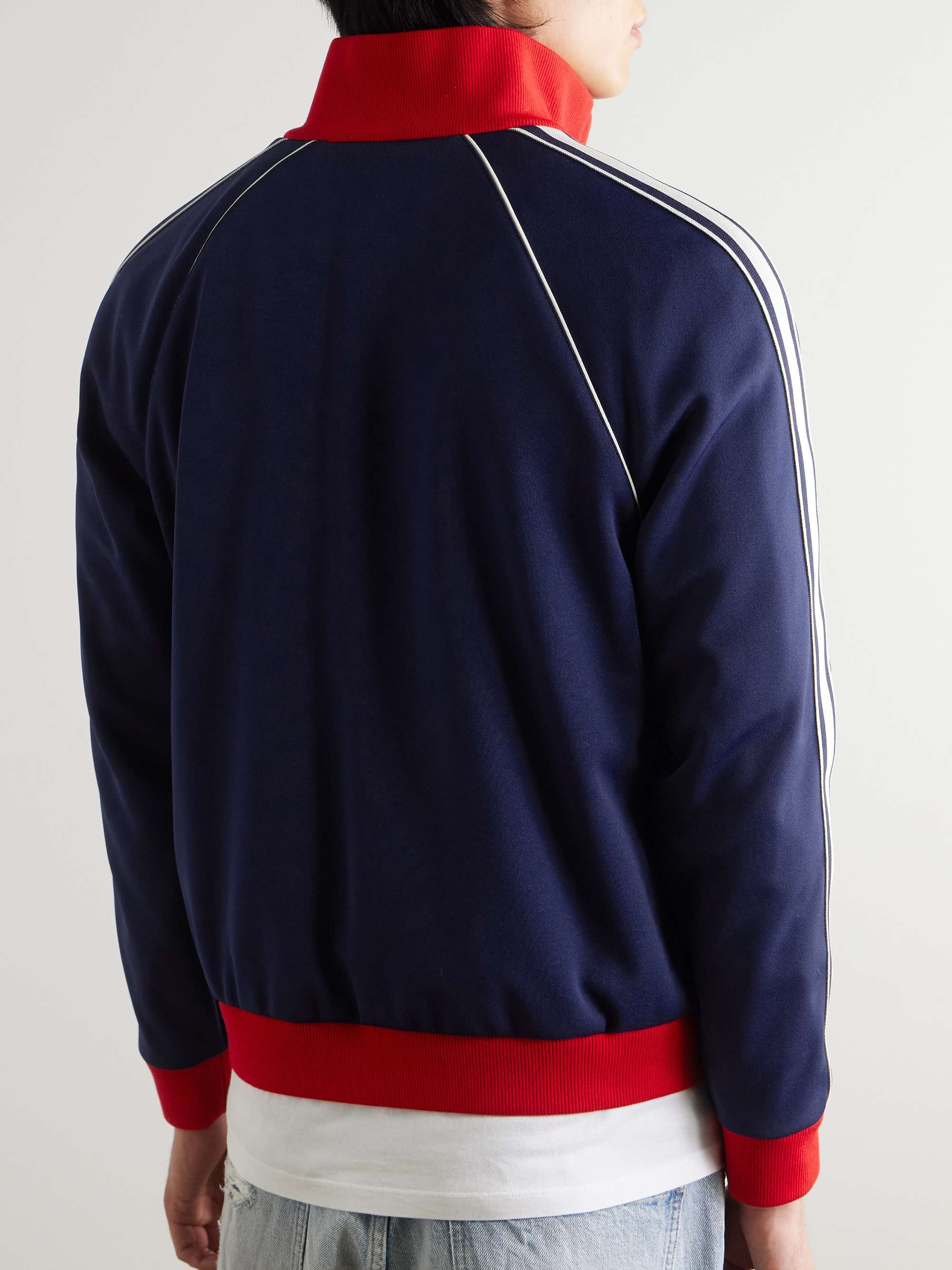 Webbing-Trimmed Logo-Embroidered Jersey Track Jacket view