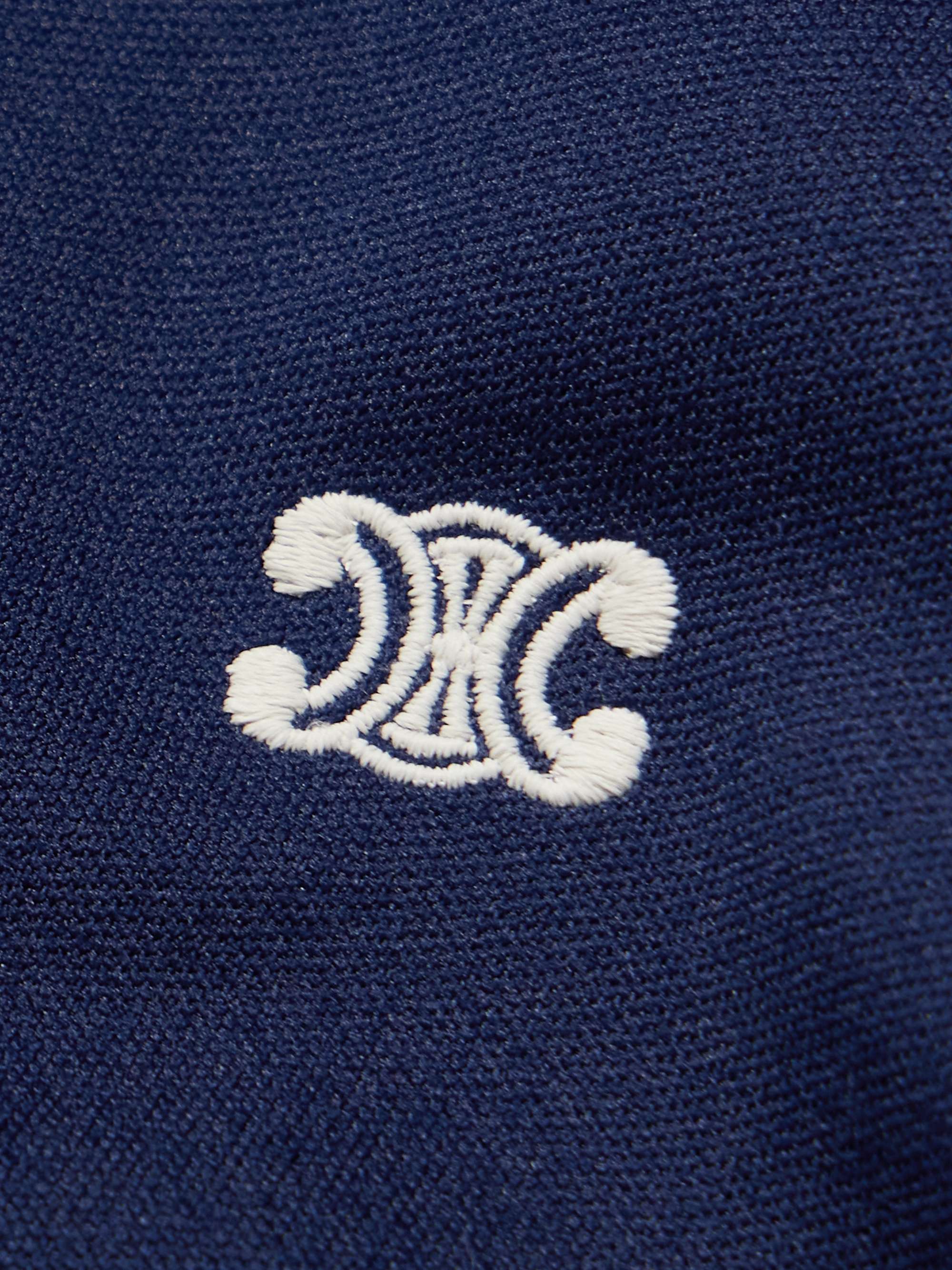 Webbing-Trimmed Logo-Embroidered Jersey Track Jacket view