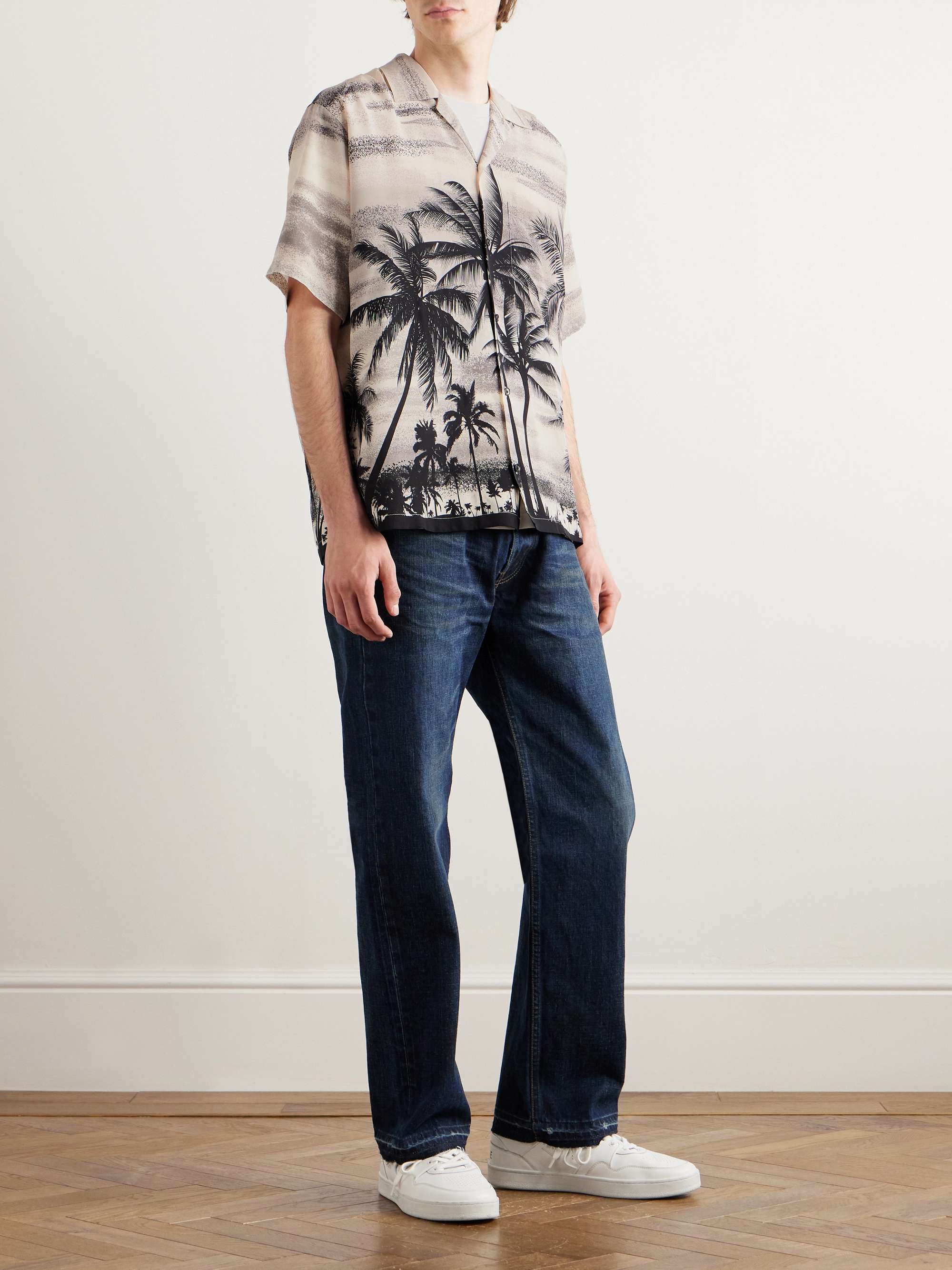 Hawaii Camp-Collar Printed Silk Crepe de Chine Shirt view