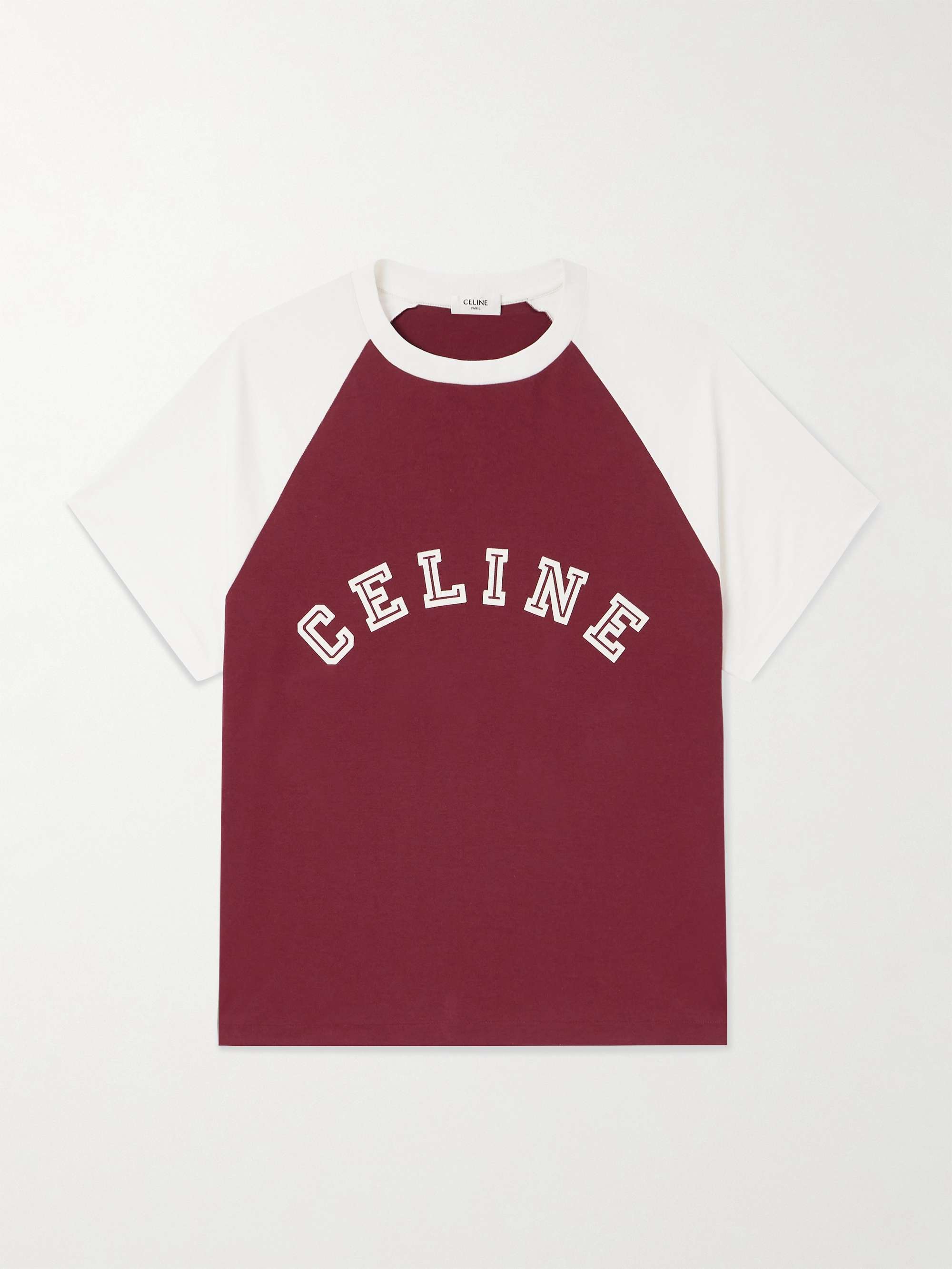Logo-Flocked Two-Tone Cotton-Jersey T-Shirt view