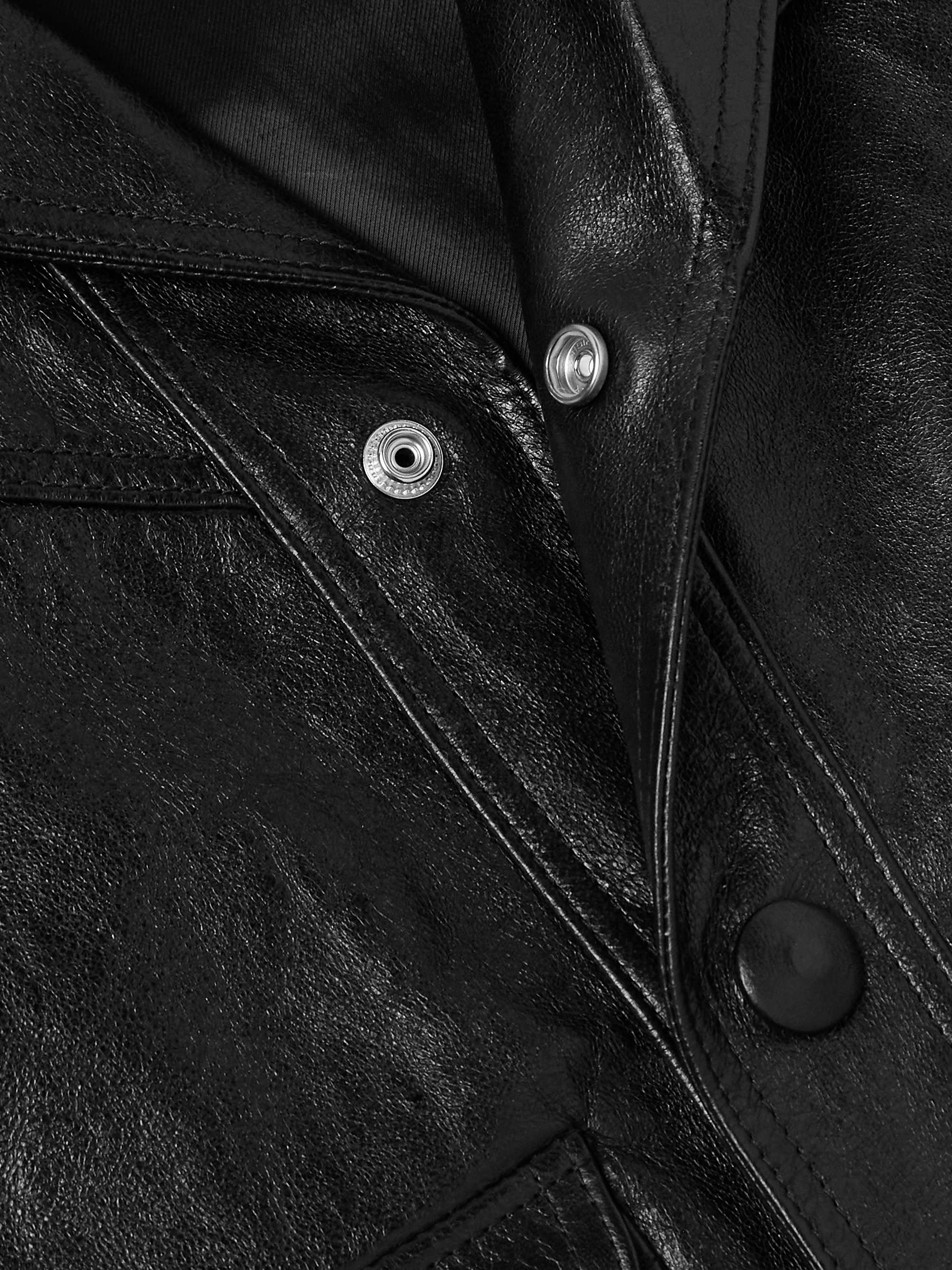 Droit Waxed Textured-Leather Jacket view