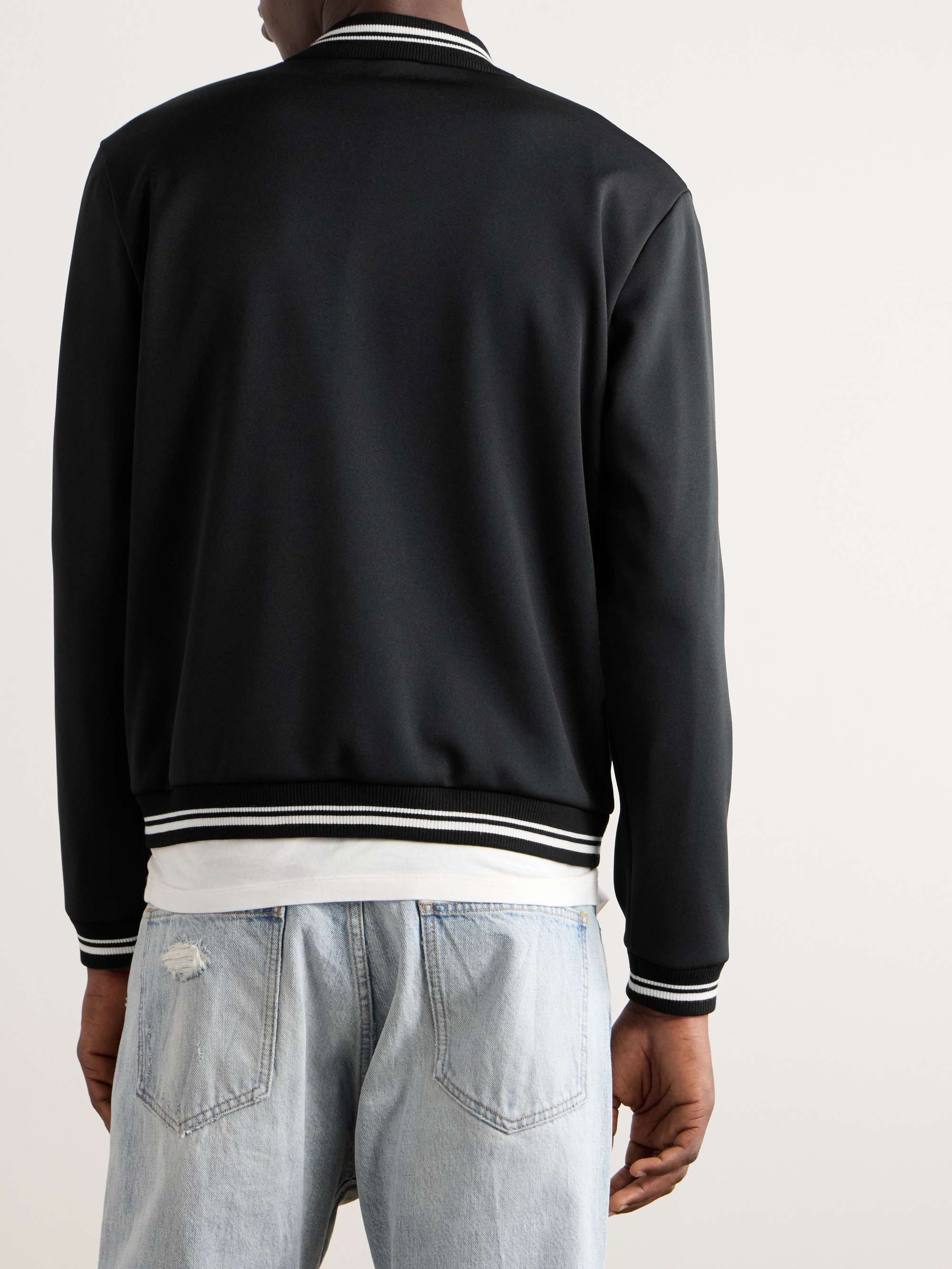 Teddy Slim-Fit Logo-Embroidered Jersey Jacket view