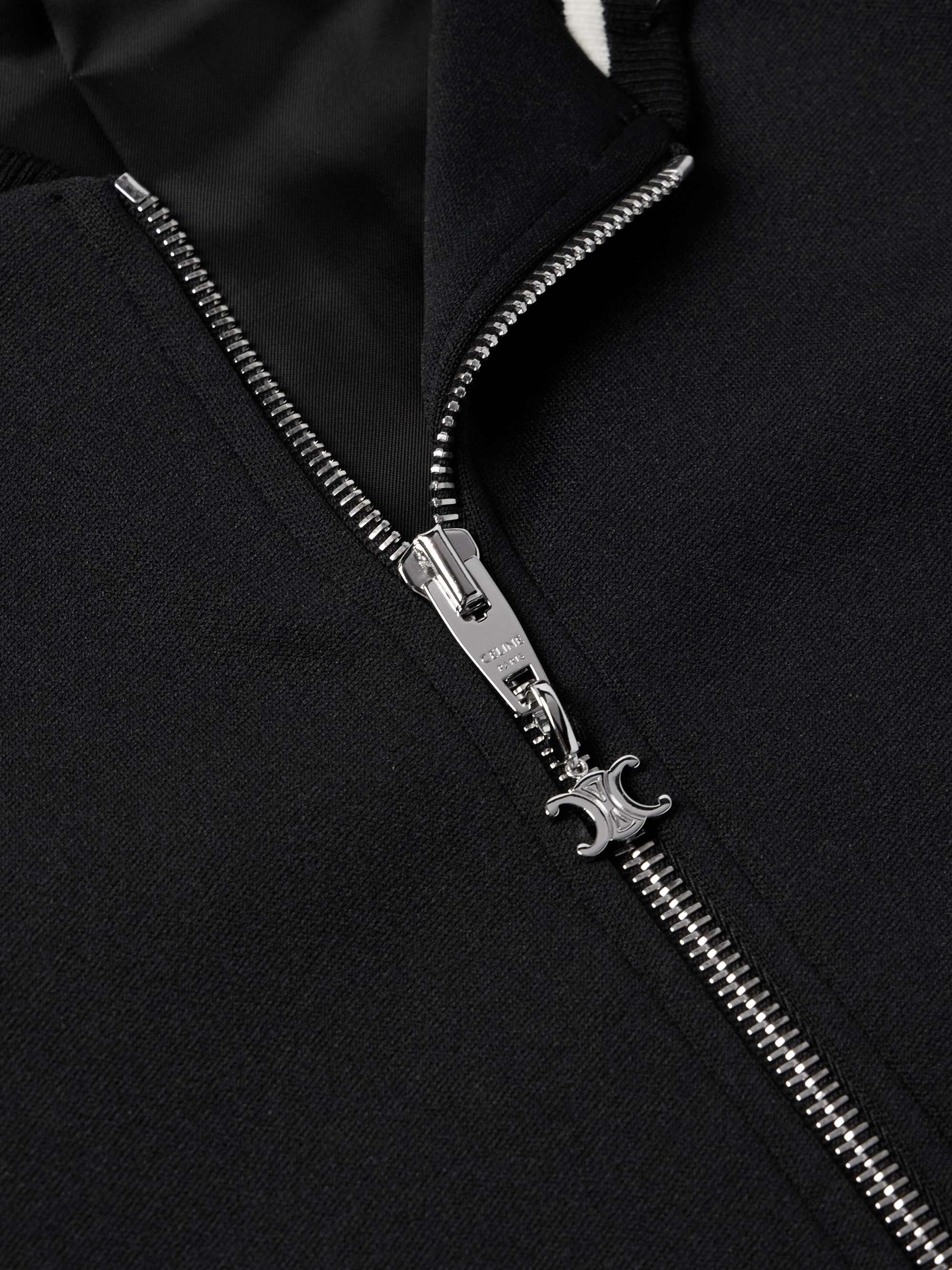 Teddy Slim-Fit Logo-Embroidered Jersey Jacket view