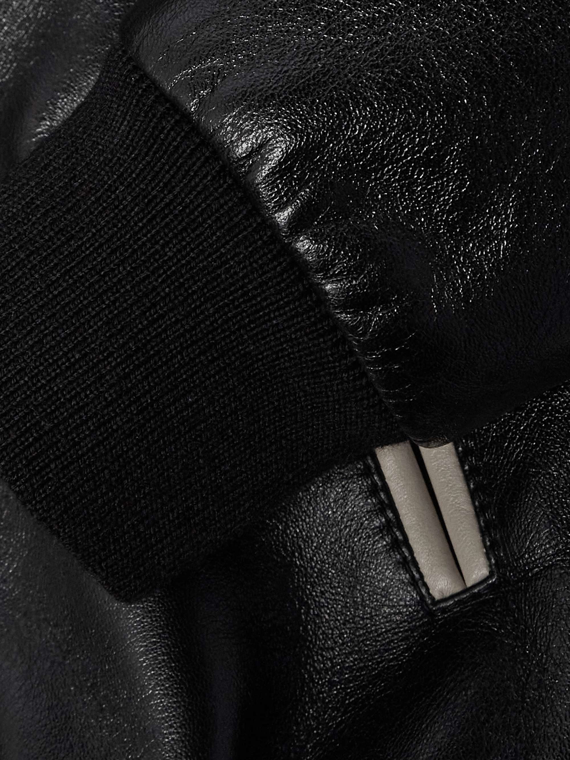 Teddy Slim-Fit Colour-Block Leather Varsity Jacket view