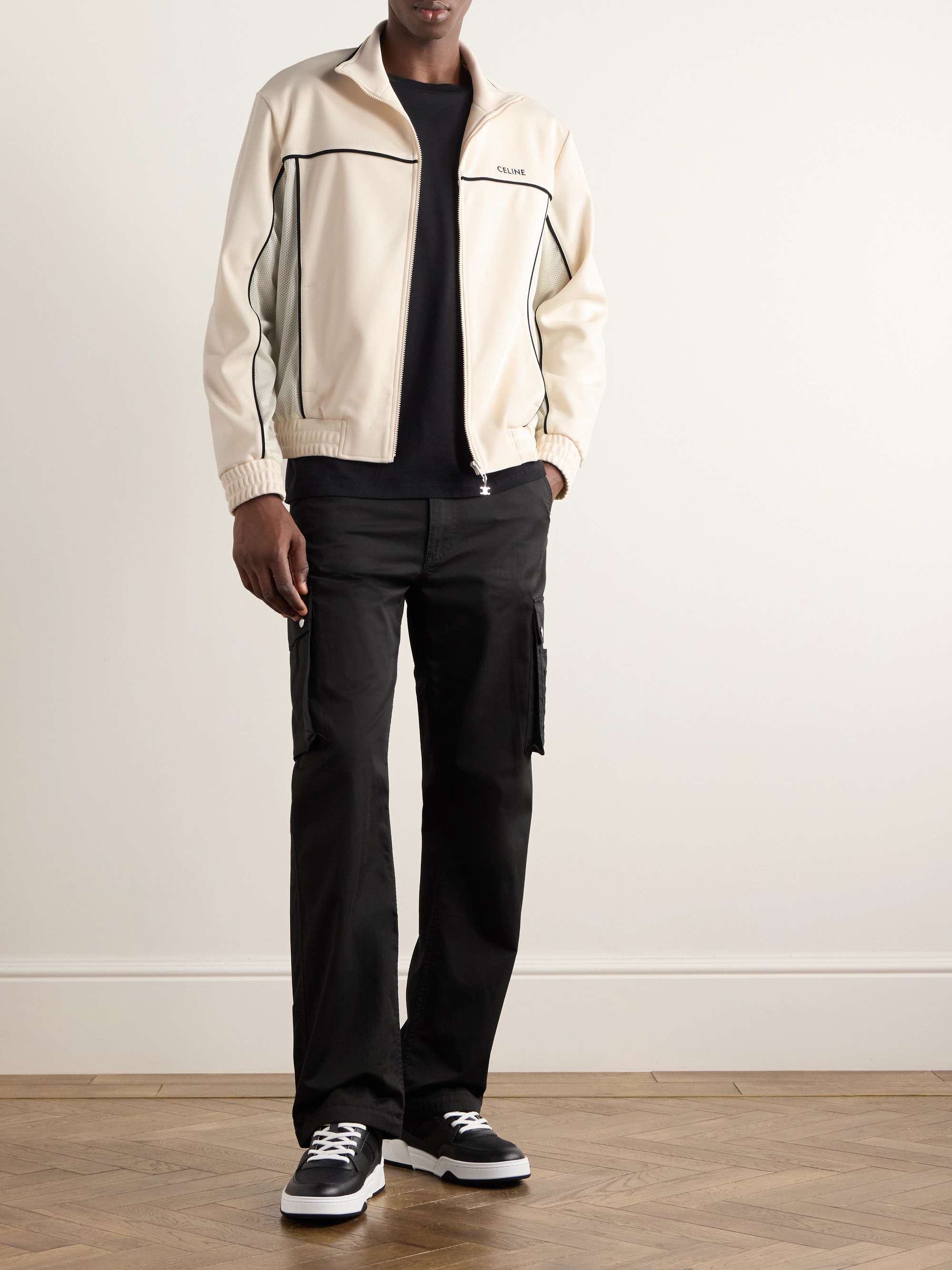 Logo-Embroidered Mesh-Trimmed Jersey Track Jacket view