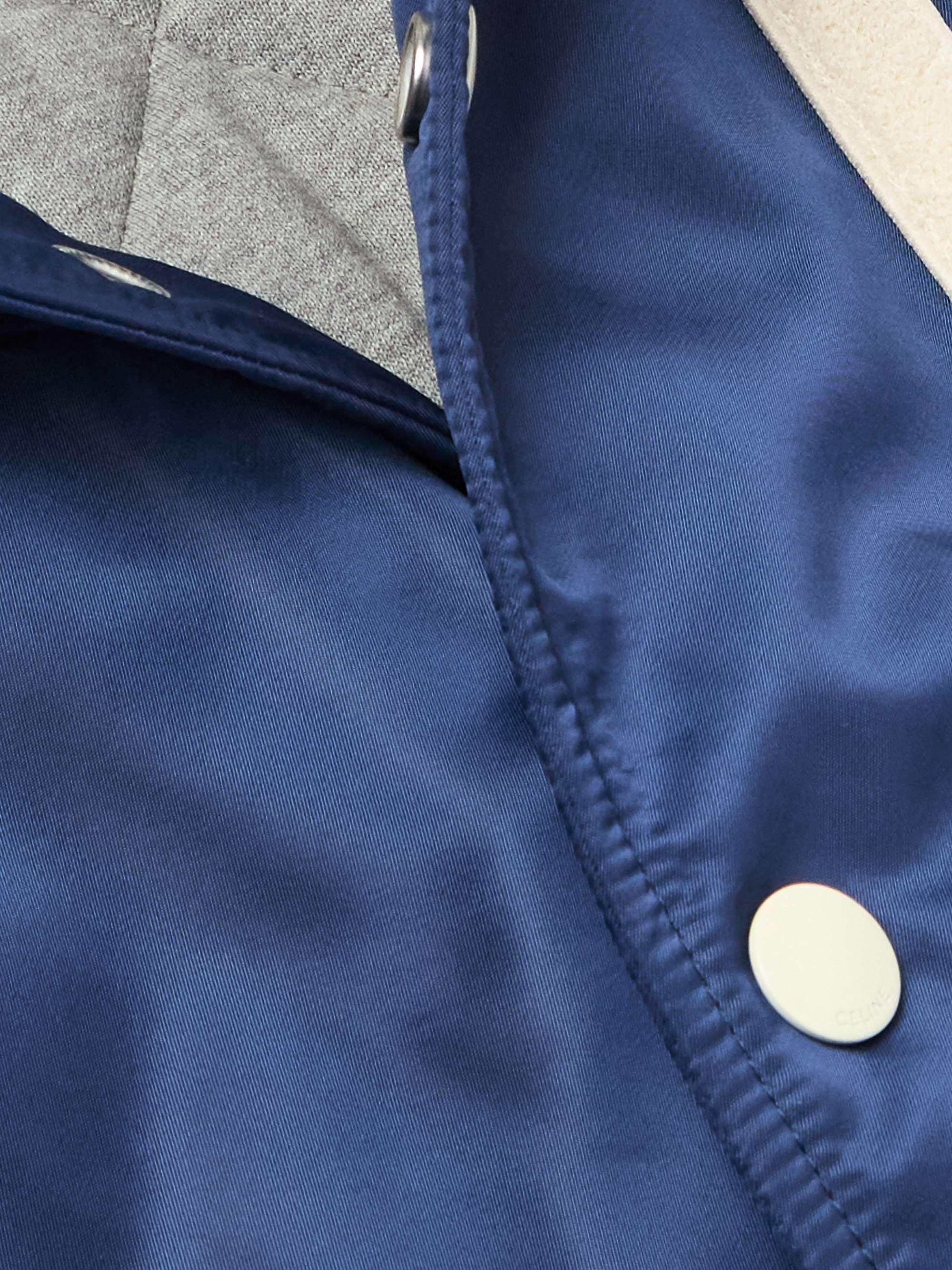 Teddy Logo-Appliquéd Cotton-Jersey and Shell Hooded Bomber Jacket view