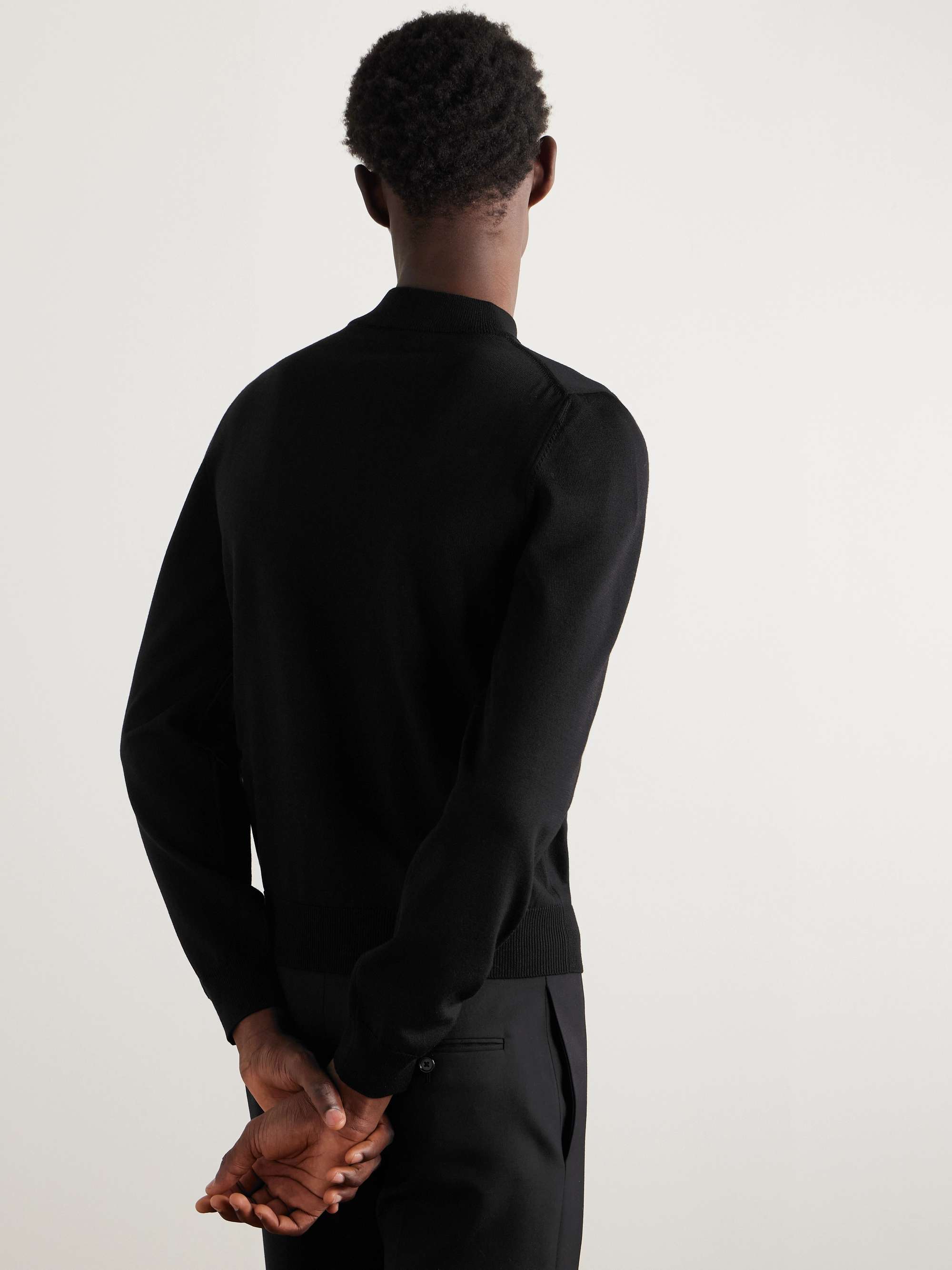 Logo-Embroidered Wool-Blend Rollneck Sweater view