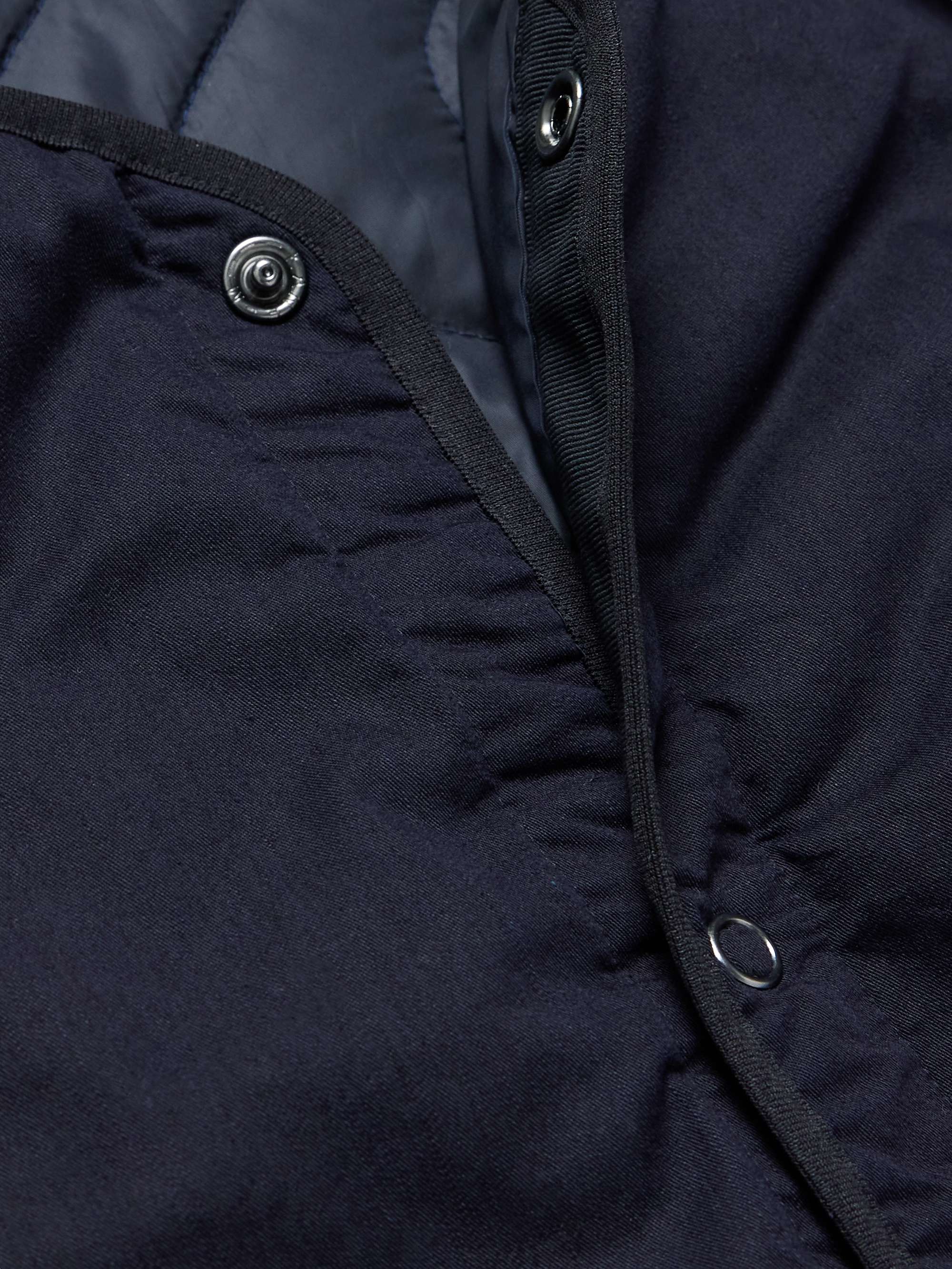 Padded Indigo-Dyed Cotton-Blend Shell Jacket view