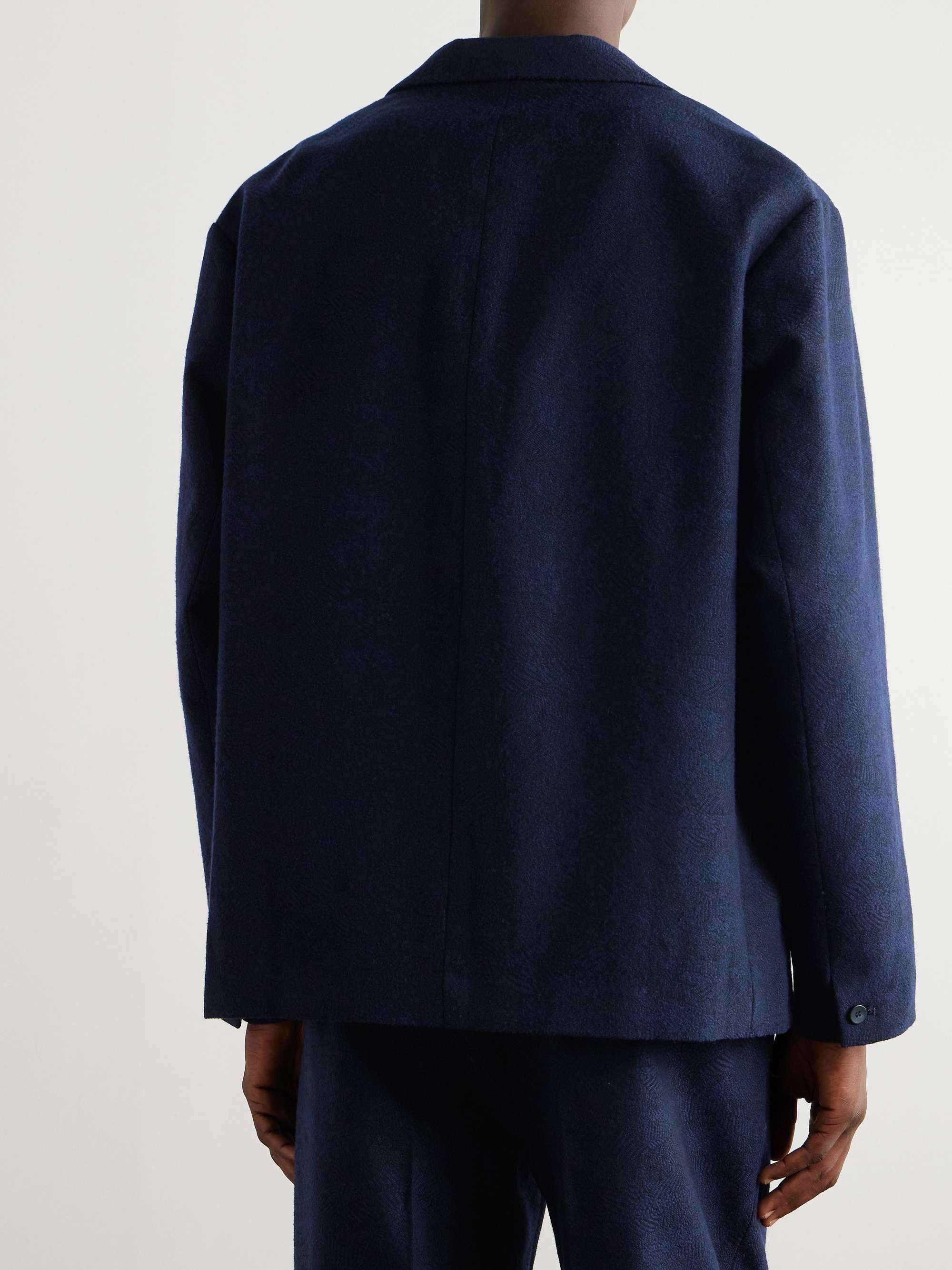 Cotton and Wool-Blend Jacquard Suit Jacket view