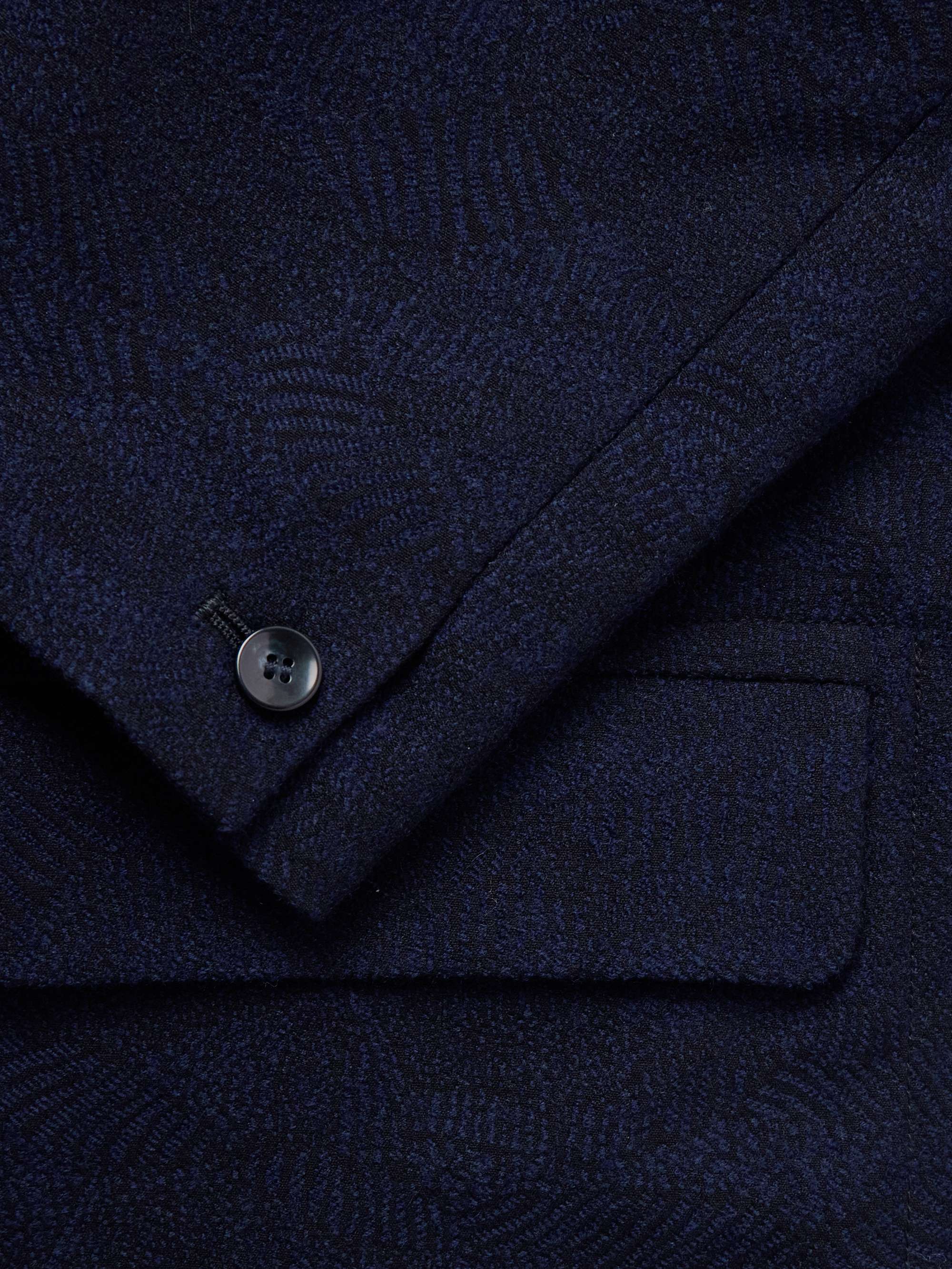 Cotton and Wool-Blend Jacquard Suit Jacket view