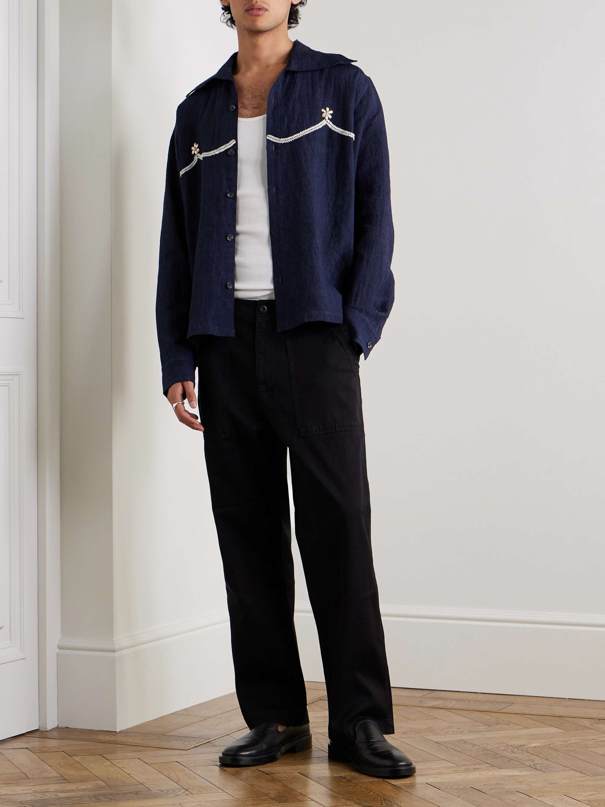 Straight-Leg TENCEL™ Lyocell-Blend Twill Trousers view