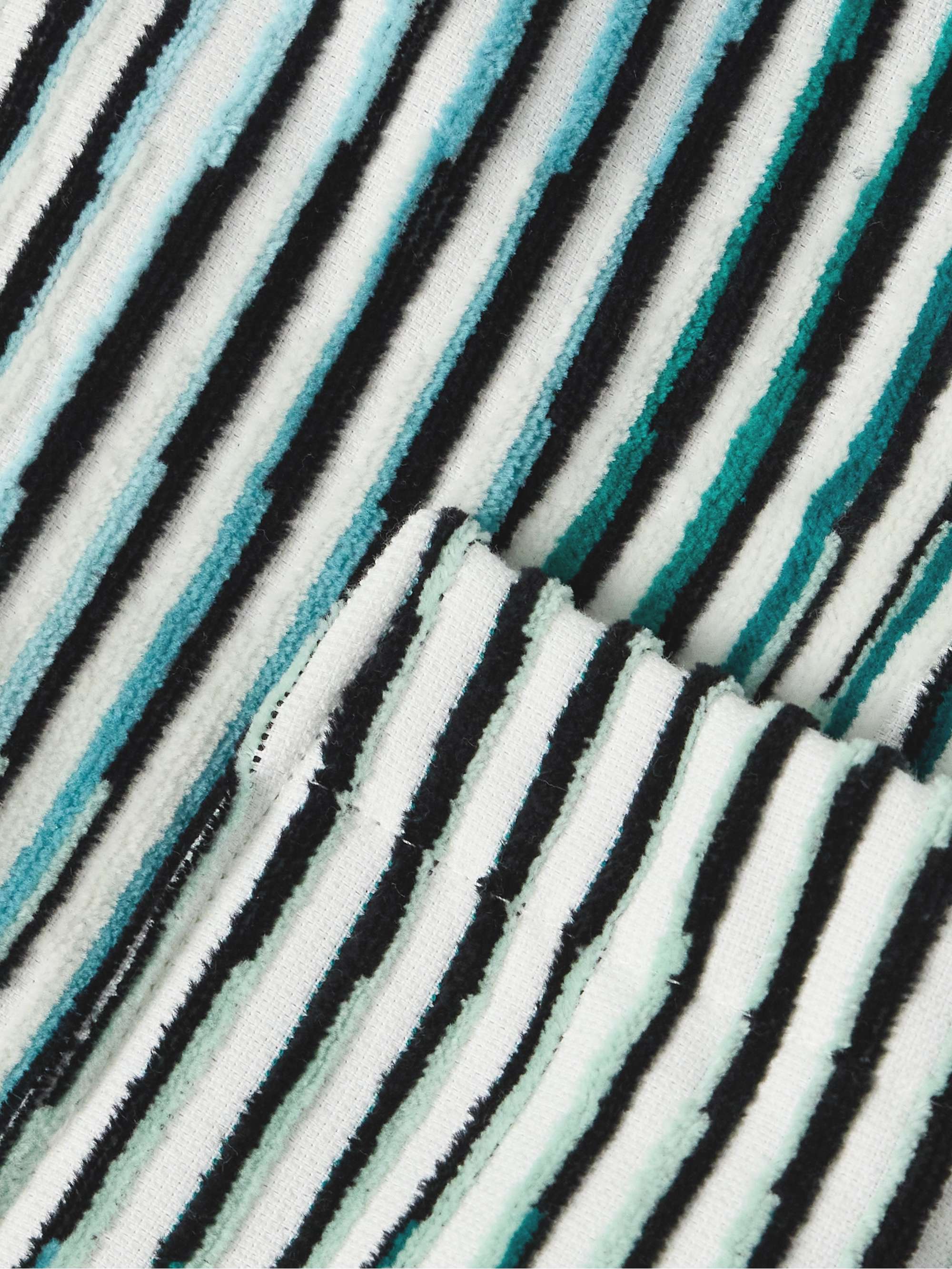Arpeggio Striped Cotton-Terry Hooded Robe view