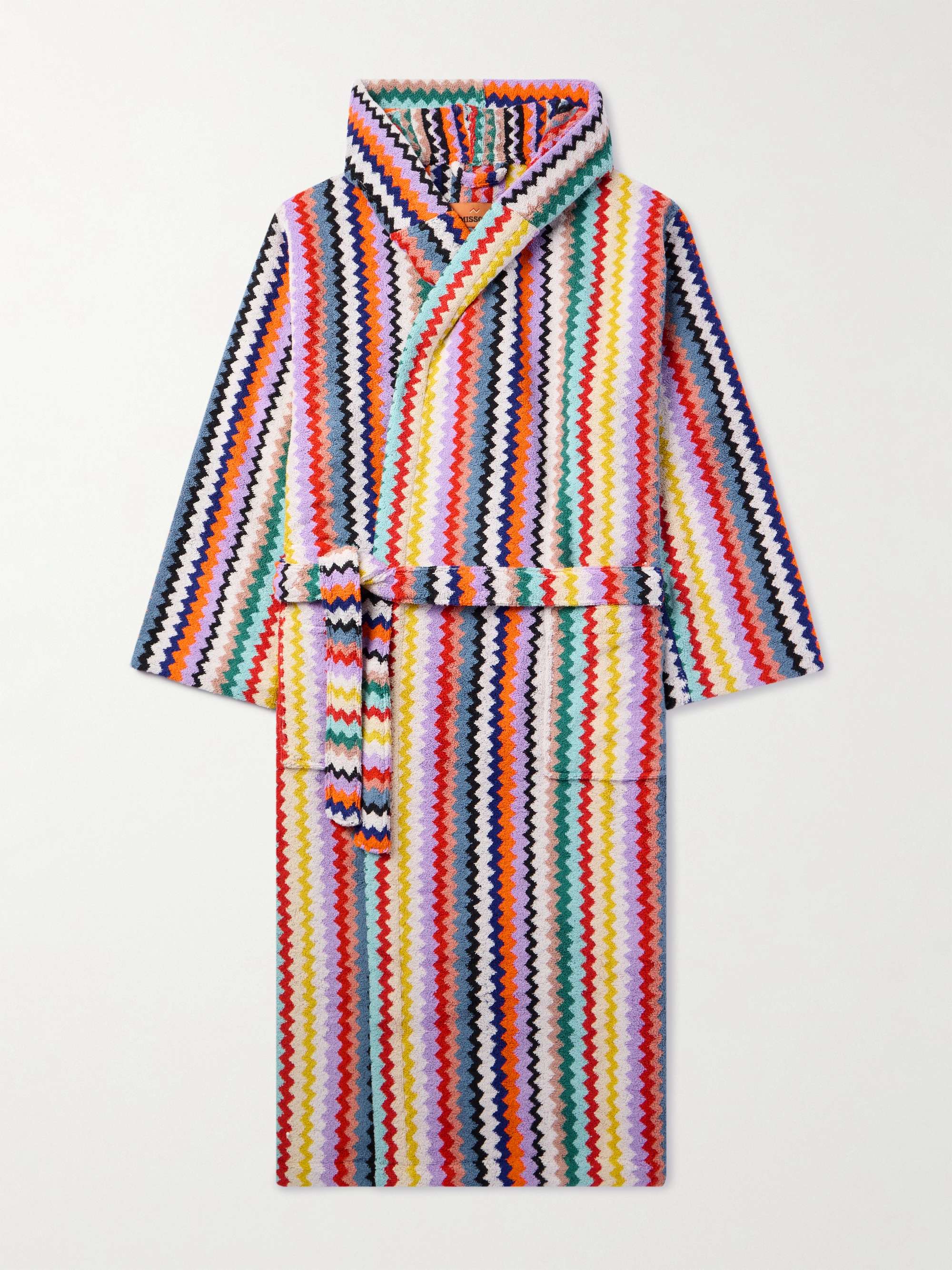 Riverbero Striped Cotton-Terry Hooded Robe view
