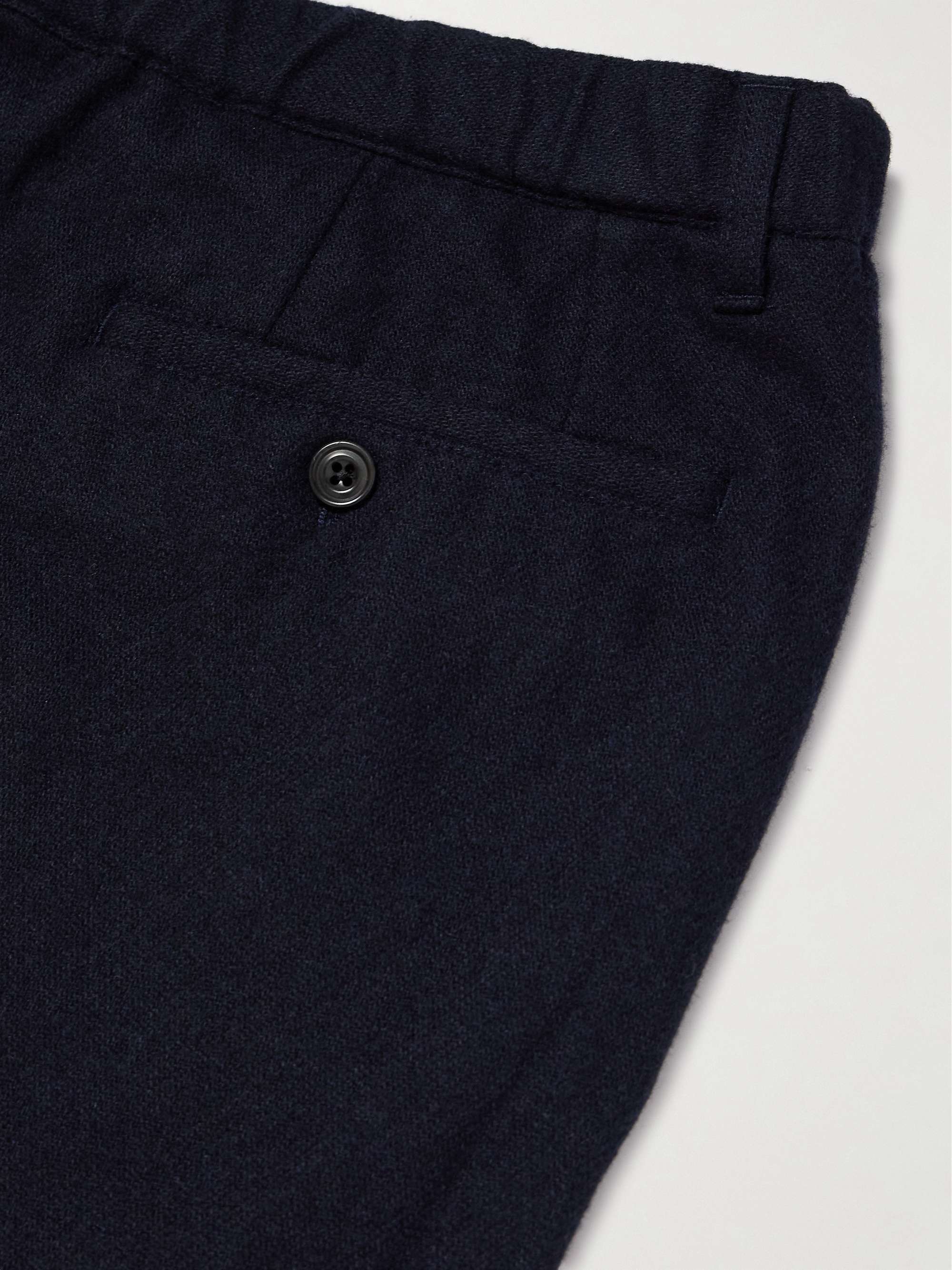 Tanker Straight-Leg Wool-Blend Drawstring Suit Trousers view