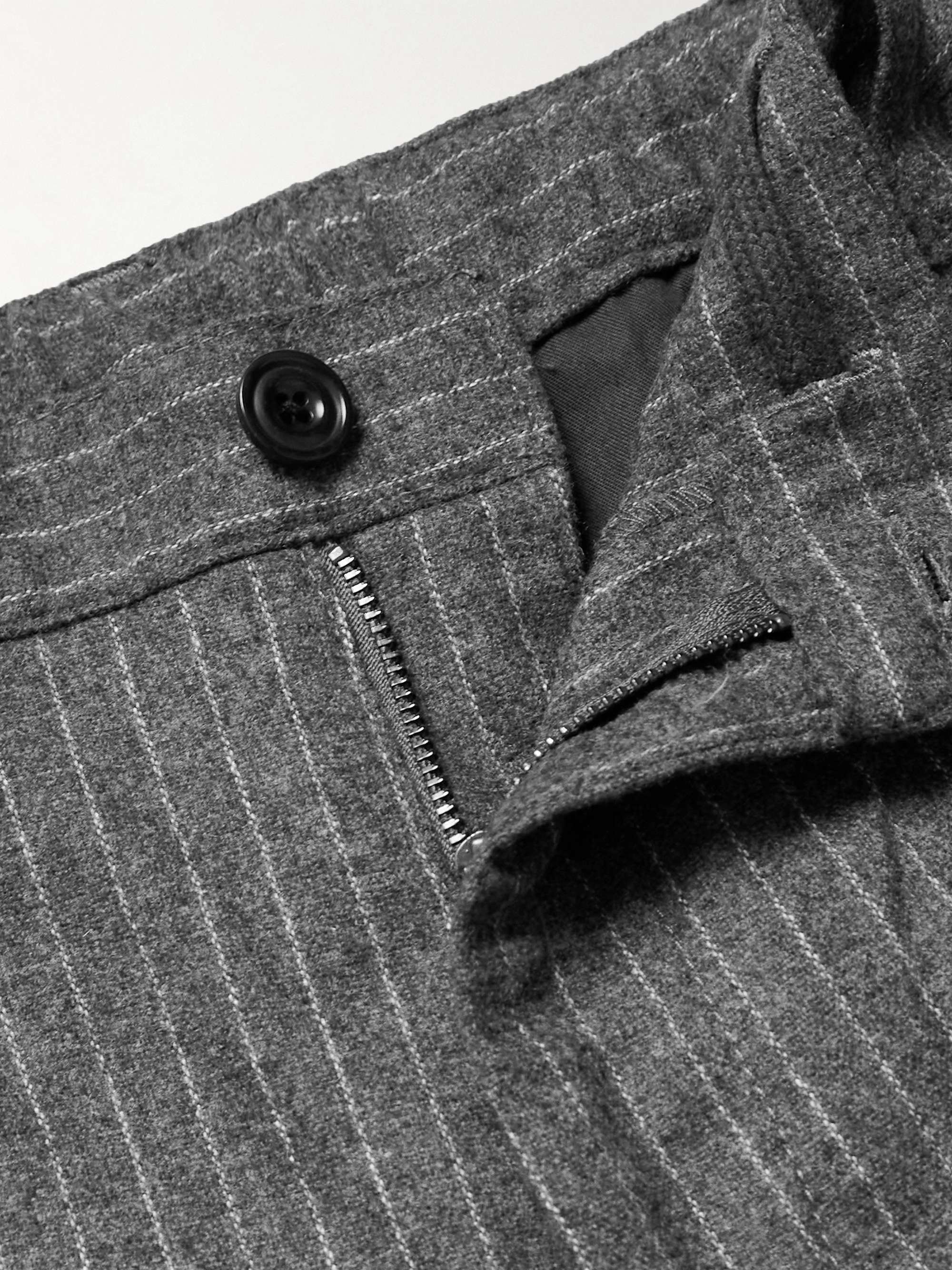 Tanker Pinstriped Straight-Leg Virgin Wool-Blend Drawstring Suit Trousers view