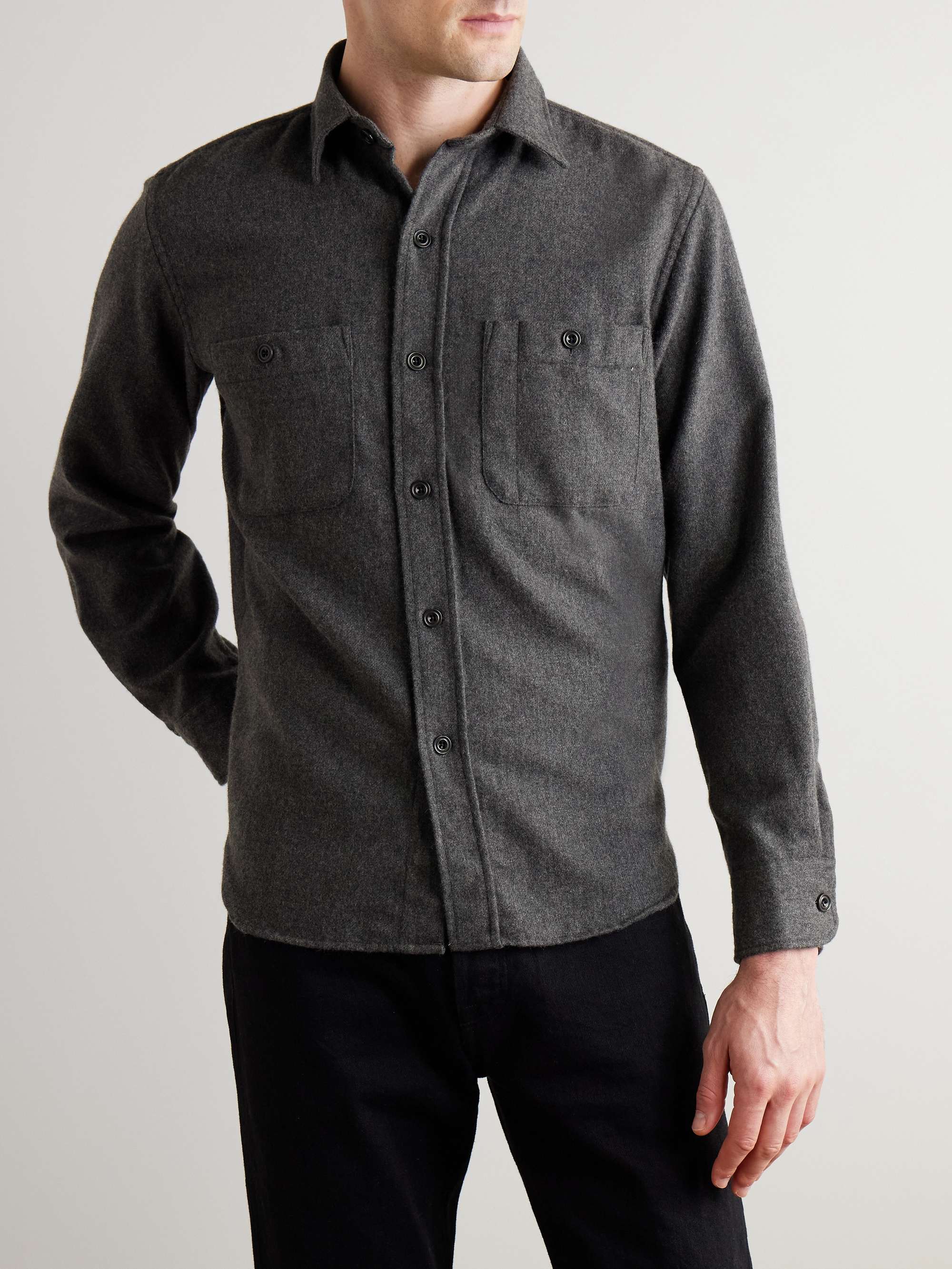 Percey Wool-Blend Flannel Overshirt view