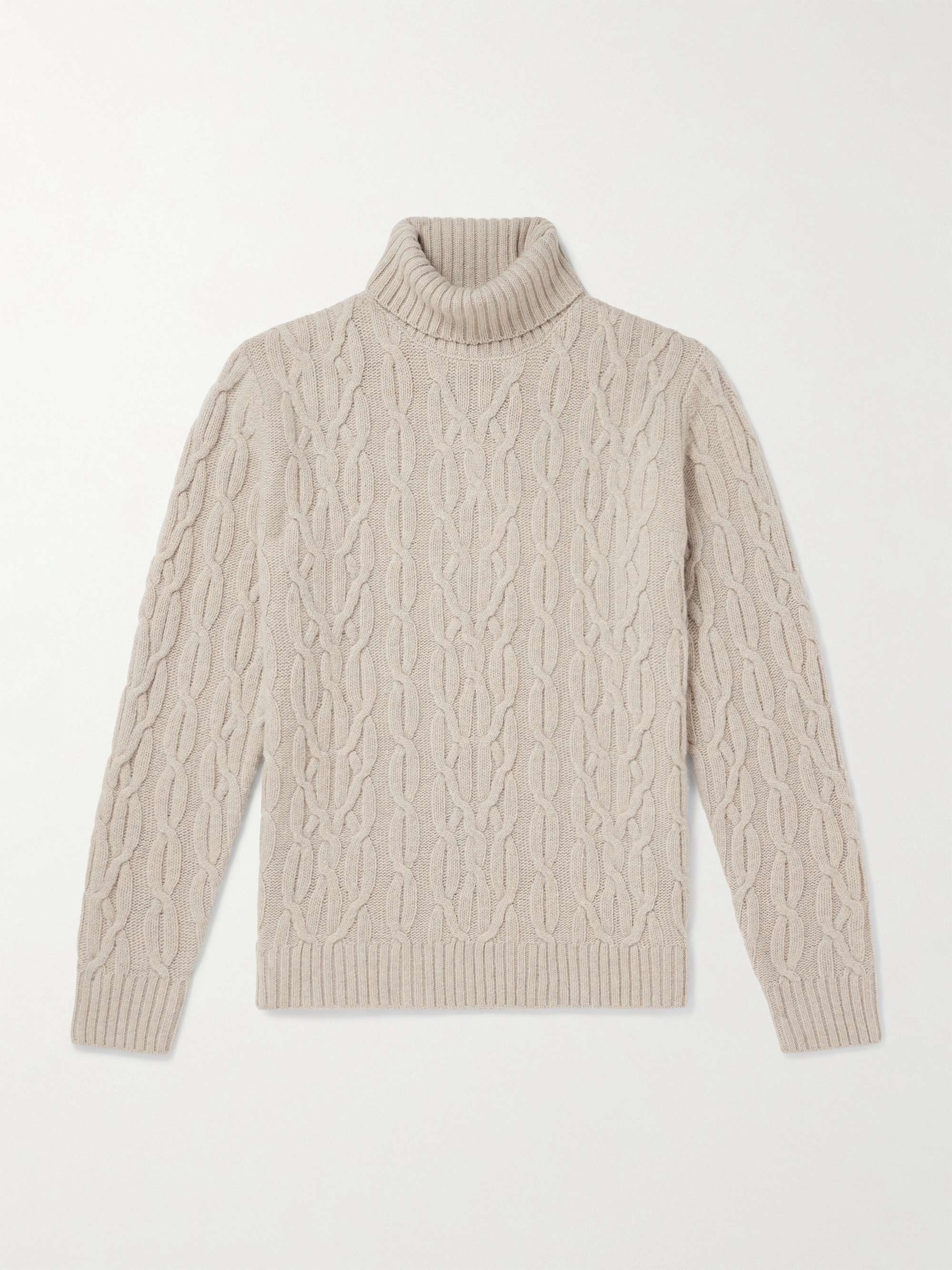 Cable-Knit Wool Rollneck Sweater view