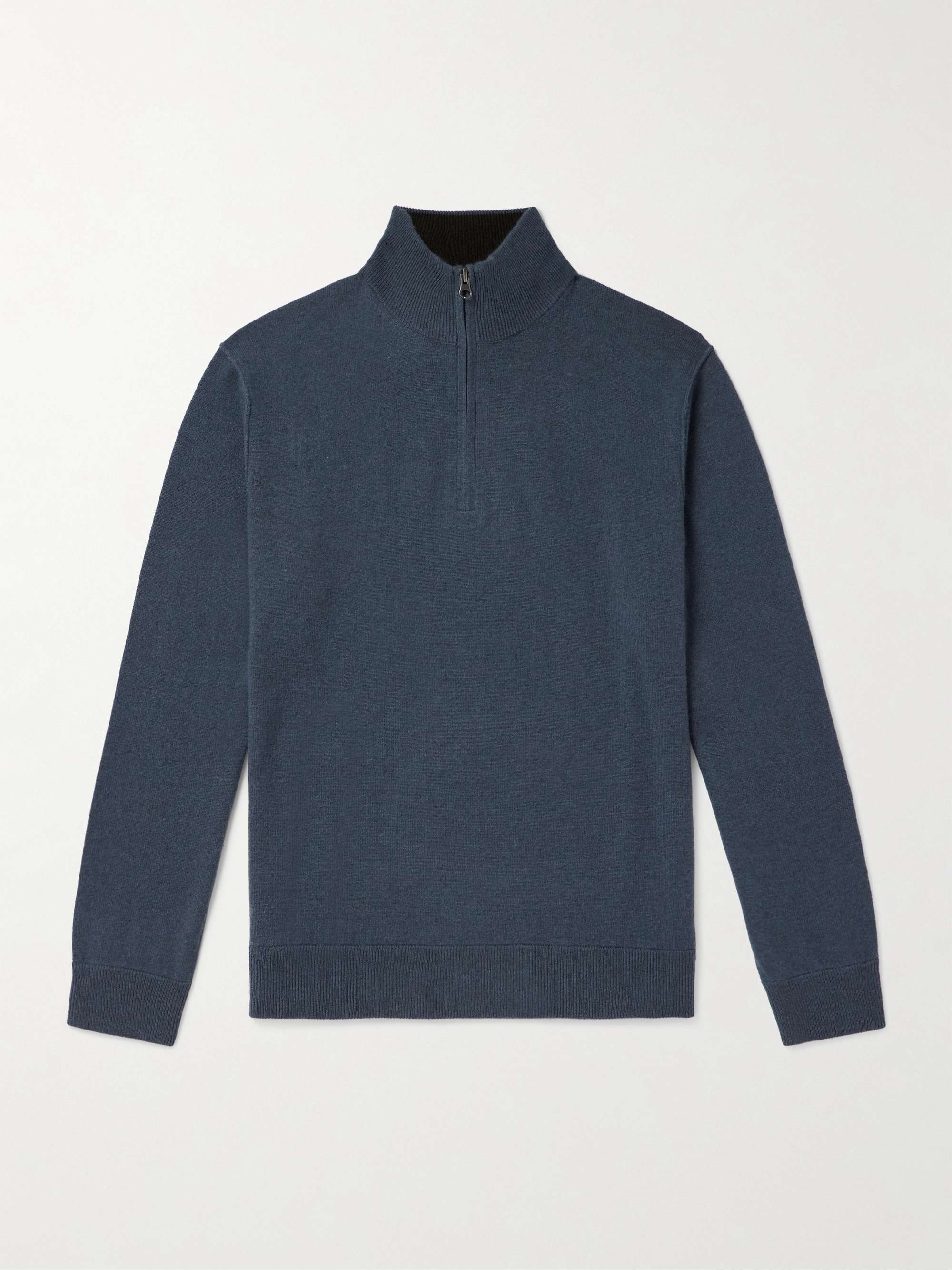 Wool and Cashmere-Blend Half-Zip Sweater view