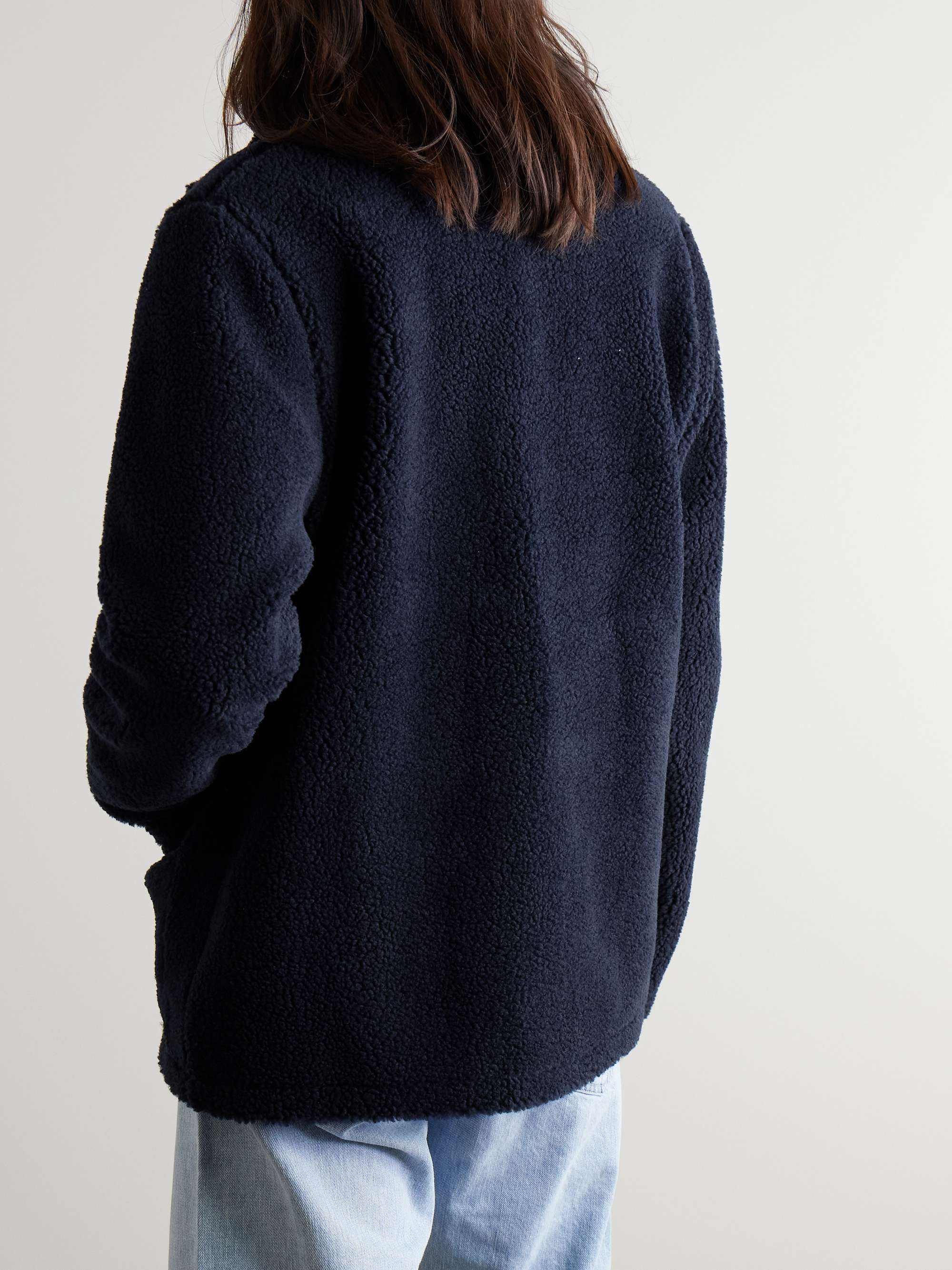 Cotton Corduroy-Trimmed Fleece Jacket view