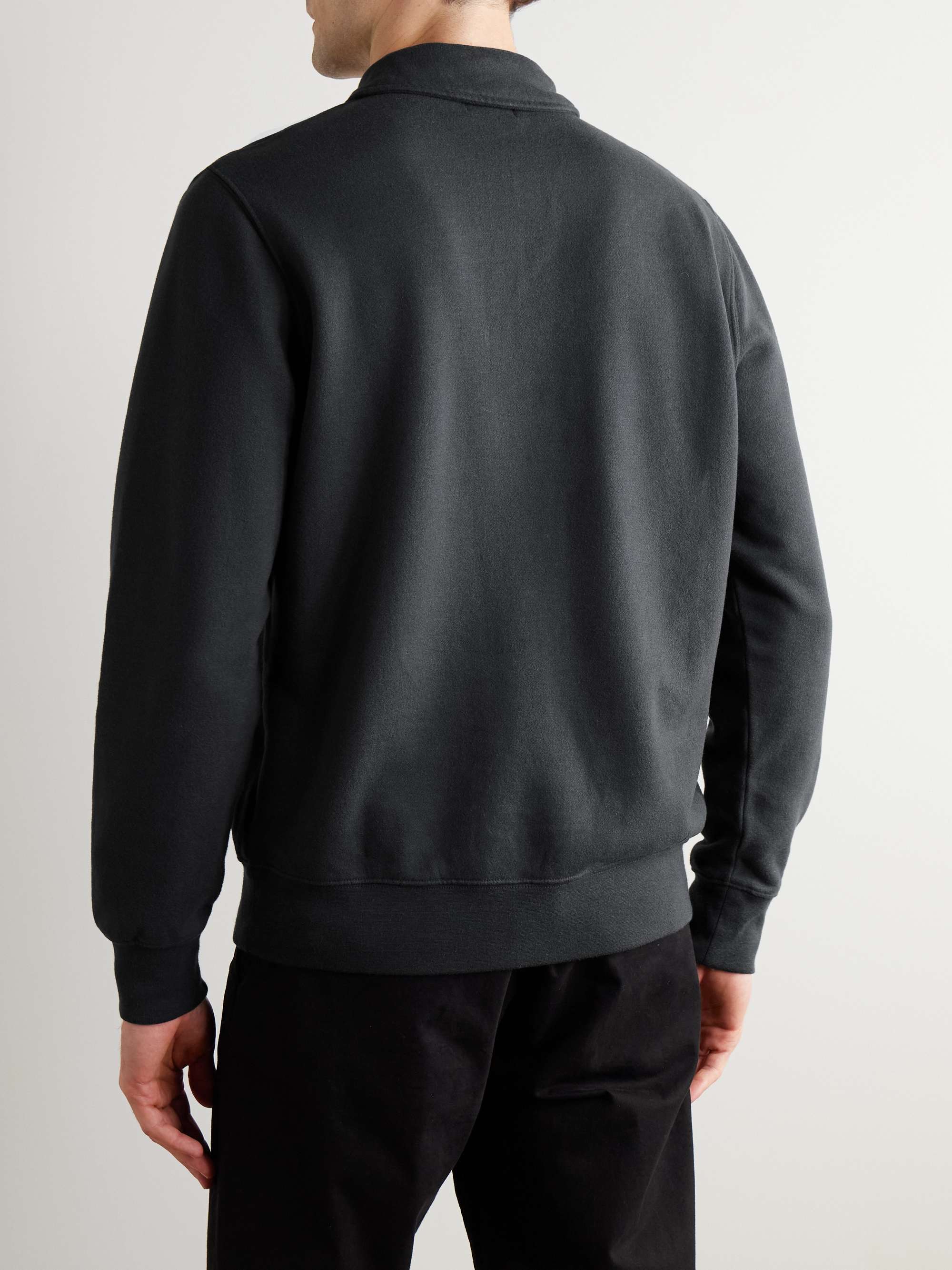 Cotton-Blend Jersey Half-Zip Sweatshirt view