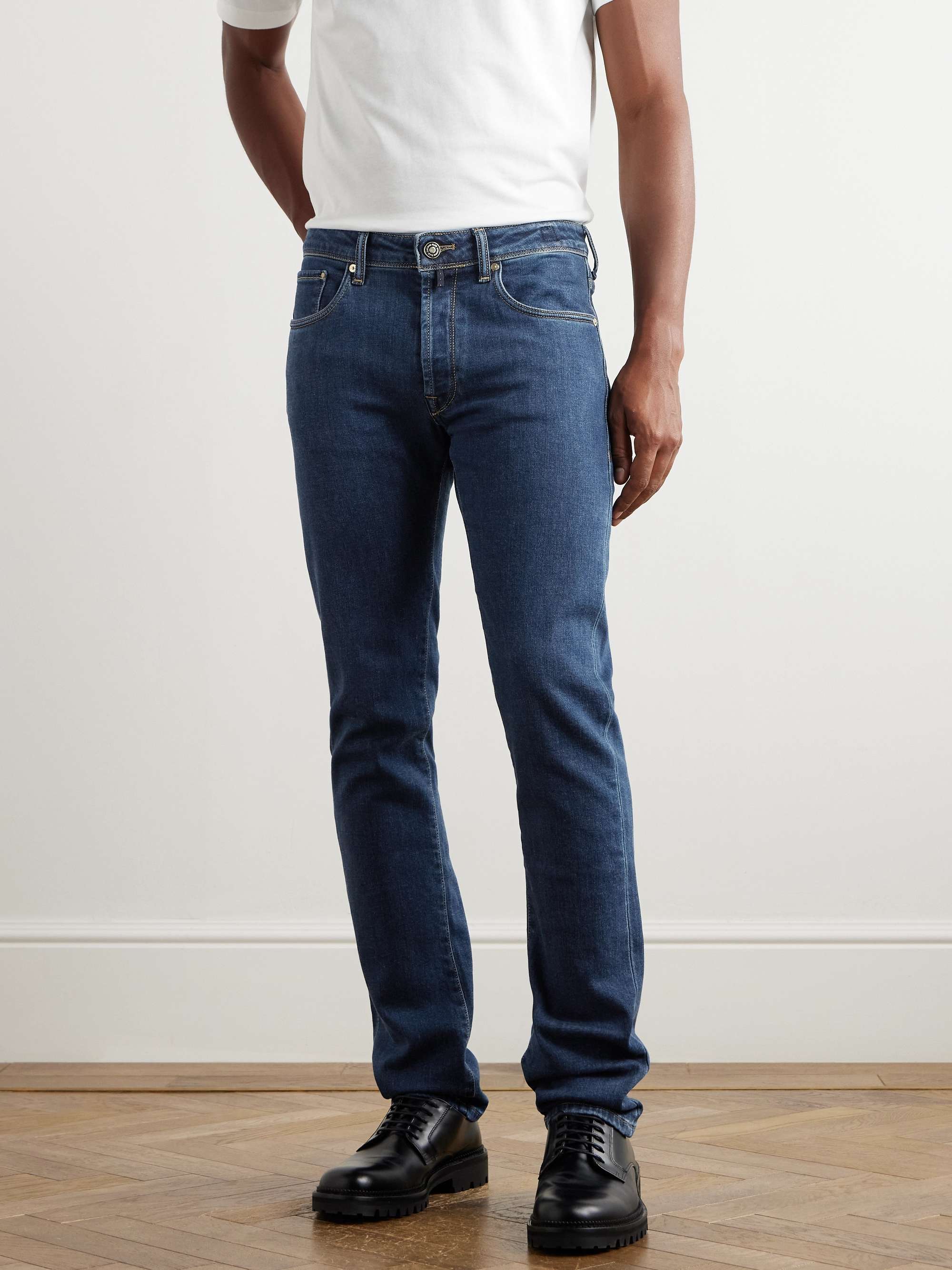 Blue Division Slim-Fit Logo-Appliquéd Jeans view