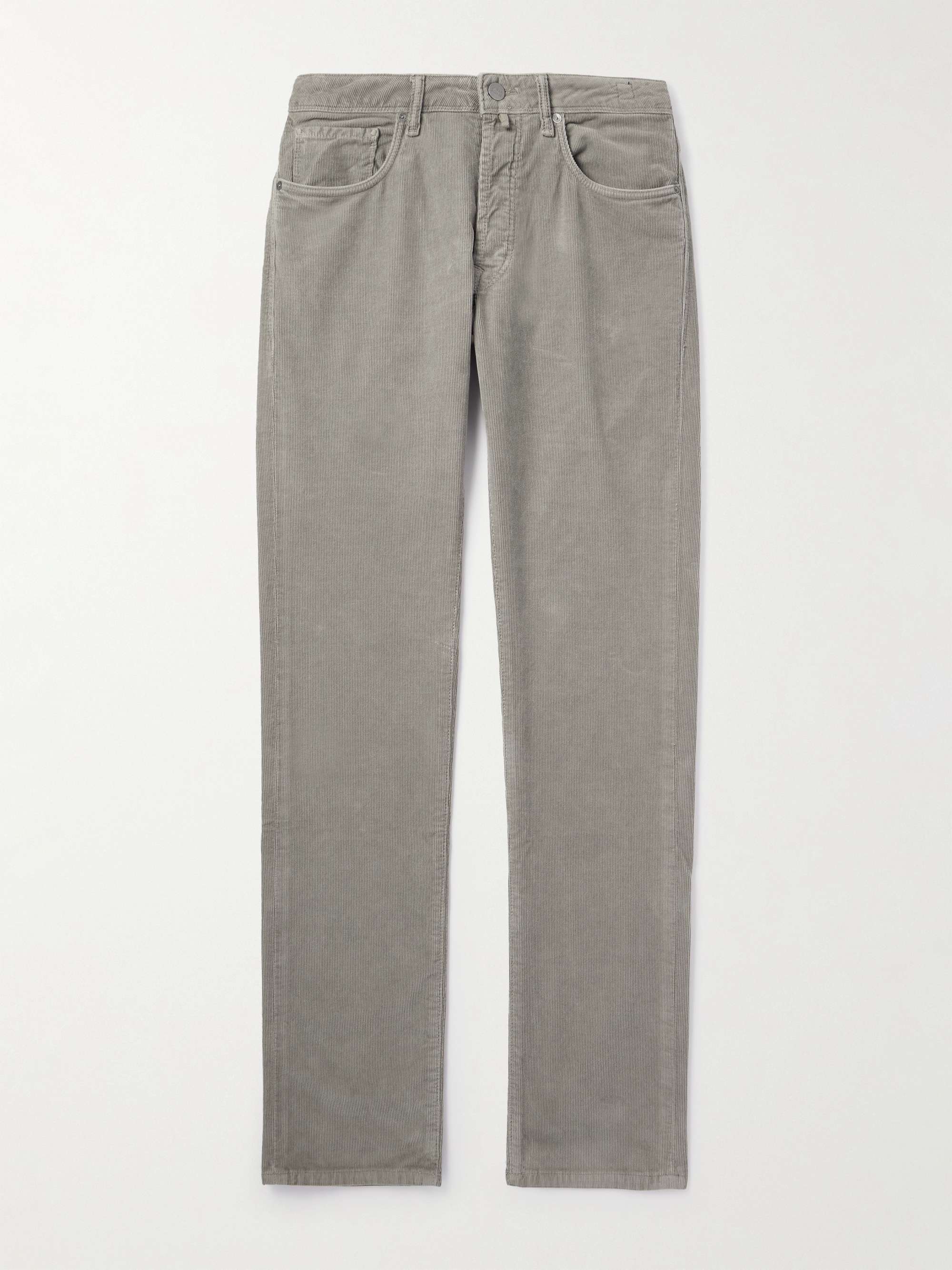 Blue Division Straight-Leg Logo-Appliquéd Cotton-Blend Corduroy Trousers view
