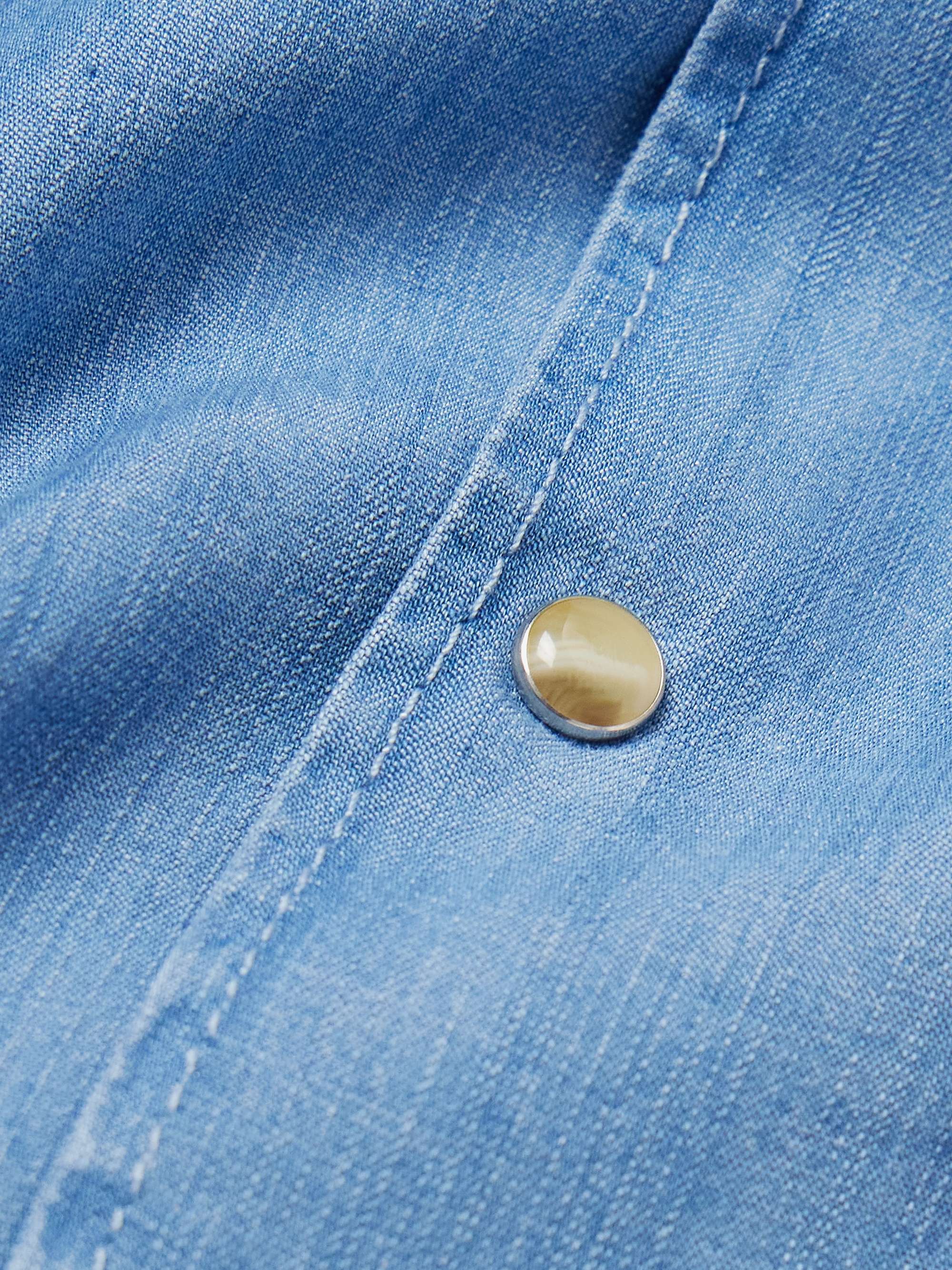 Franca Camp-Collar Denim Shirt view