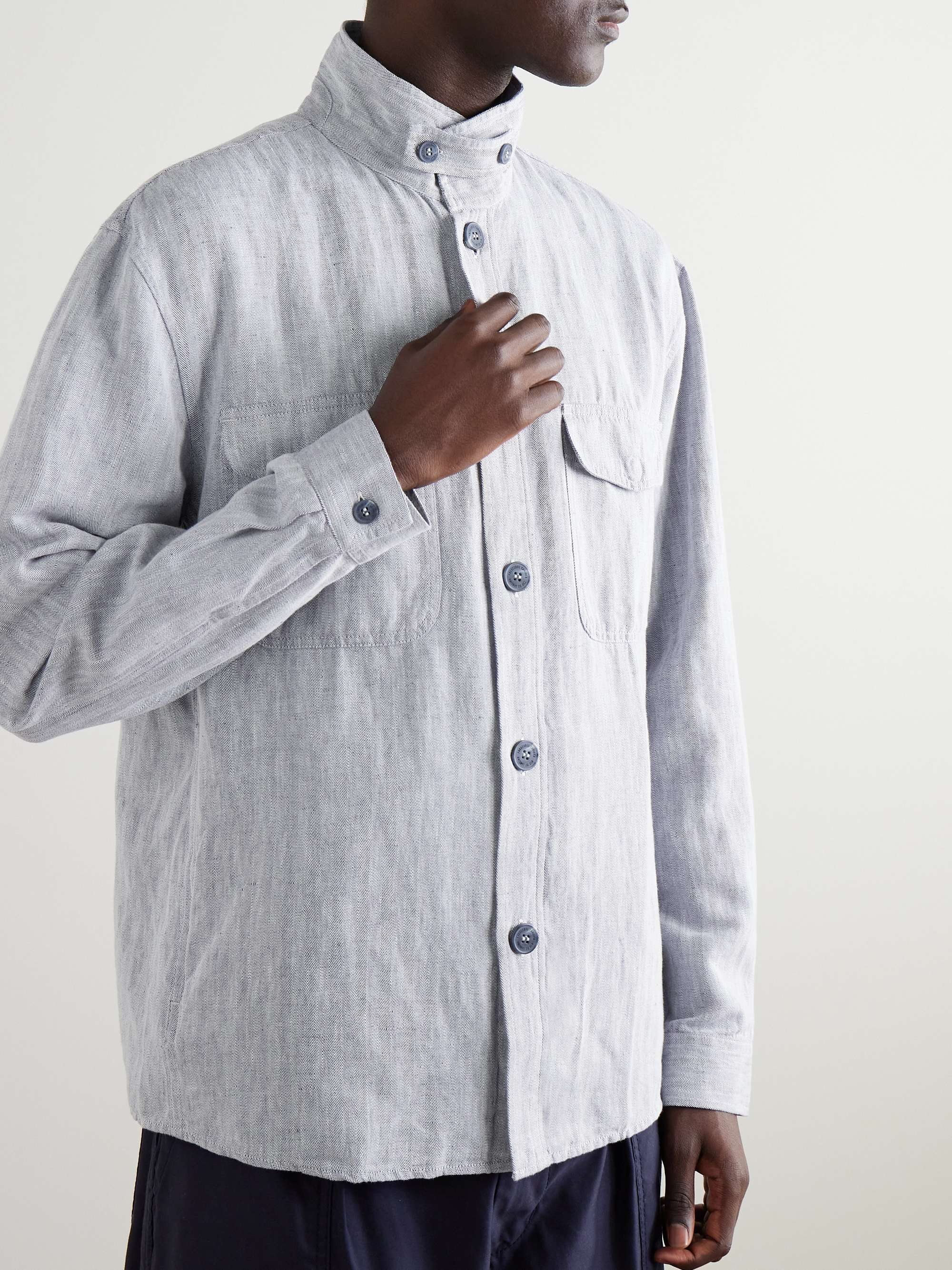 Nuno Herringbone Cotton and Linen-Blend Shirt Jacket view