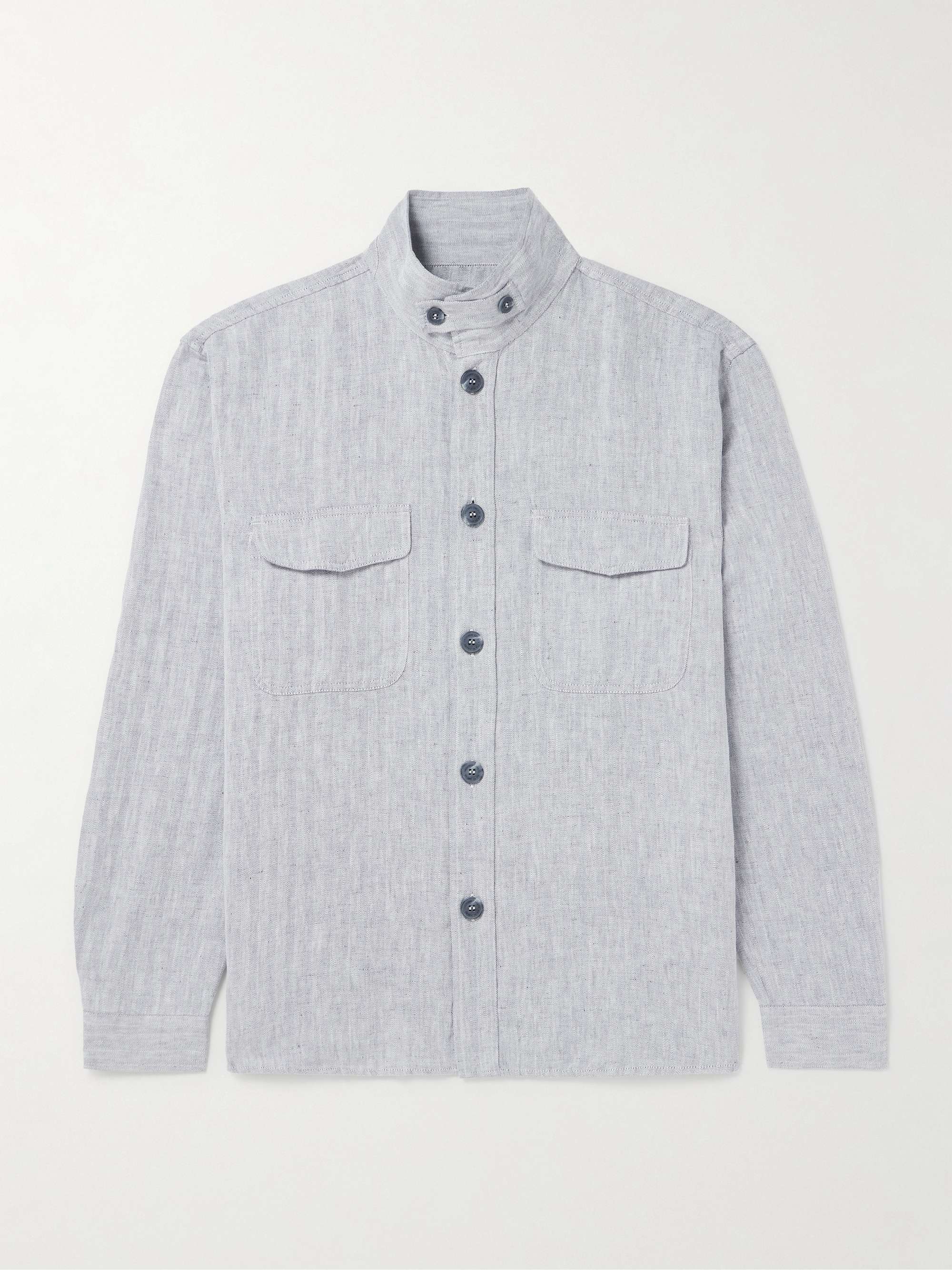 Nuno Herringbone Cotton and Linen-Blend Shirt Jacket view