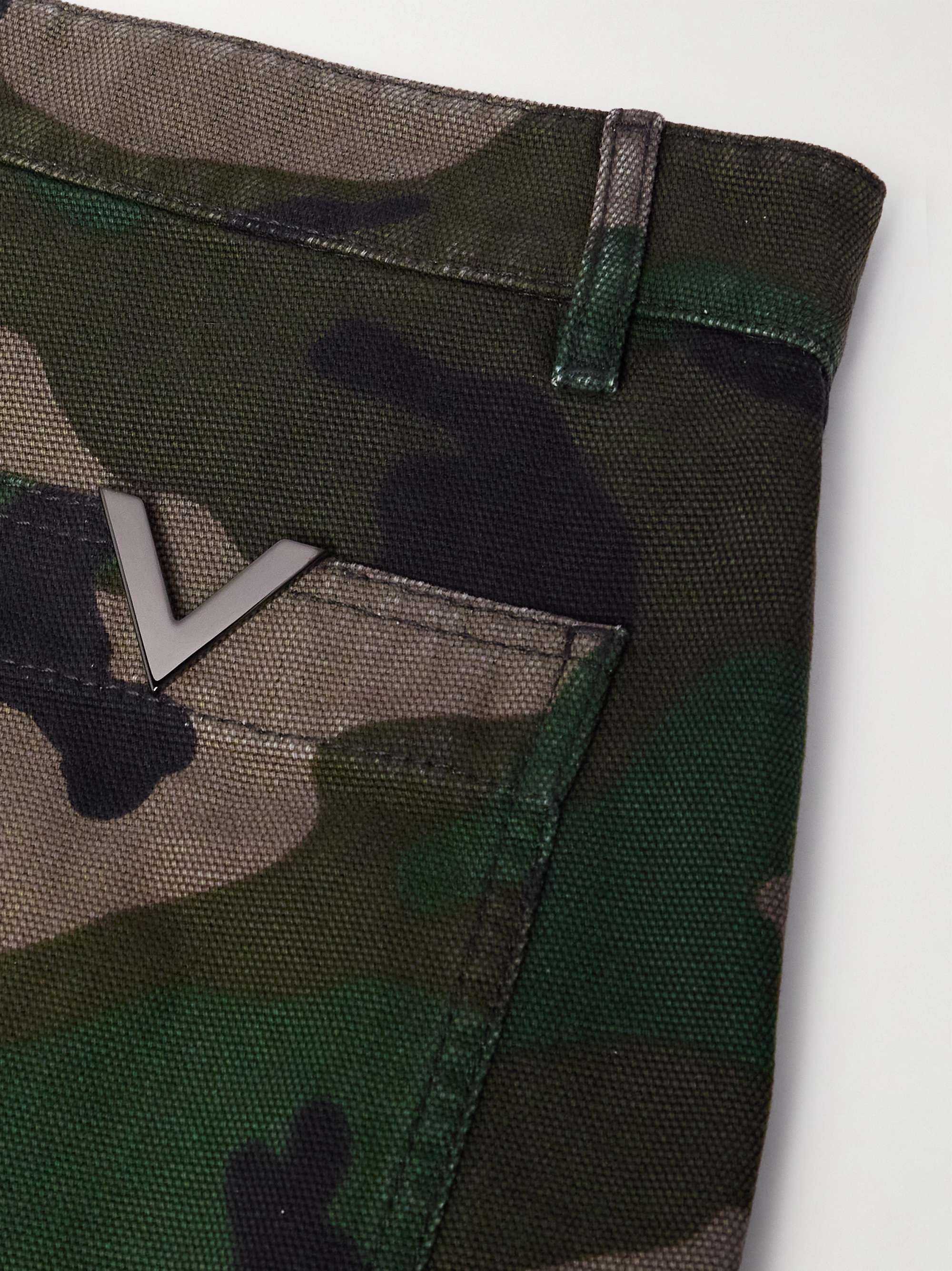Straight-Leg Camouflage-Print Canvas Cargo Shorts view