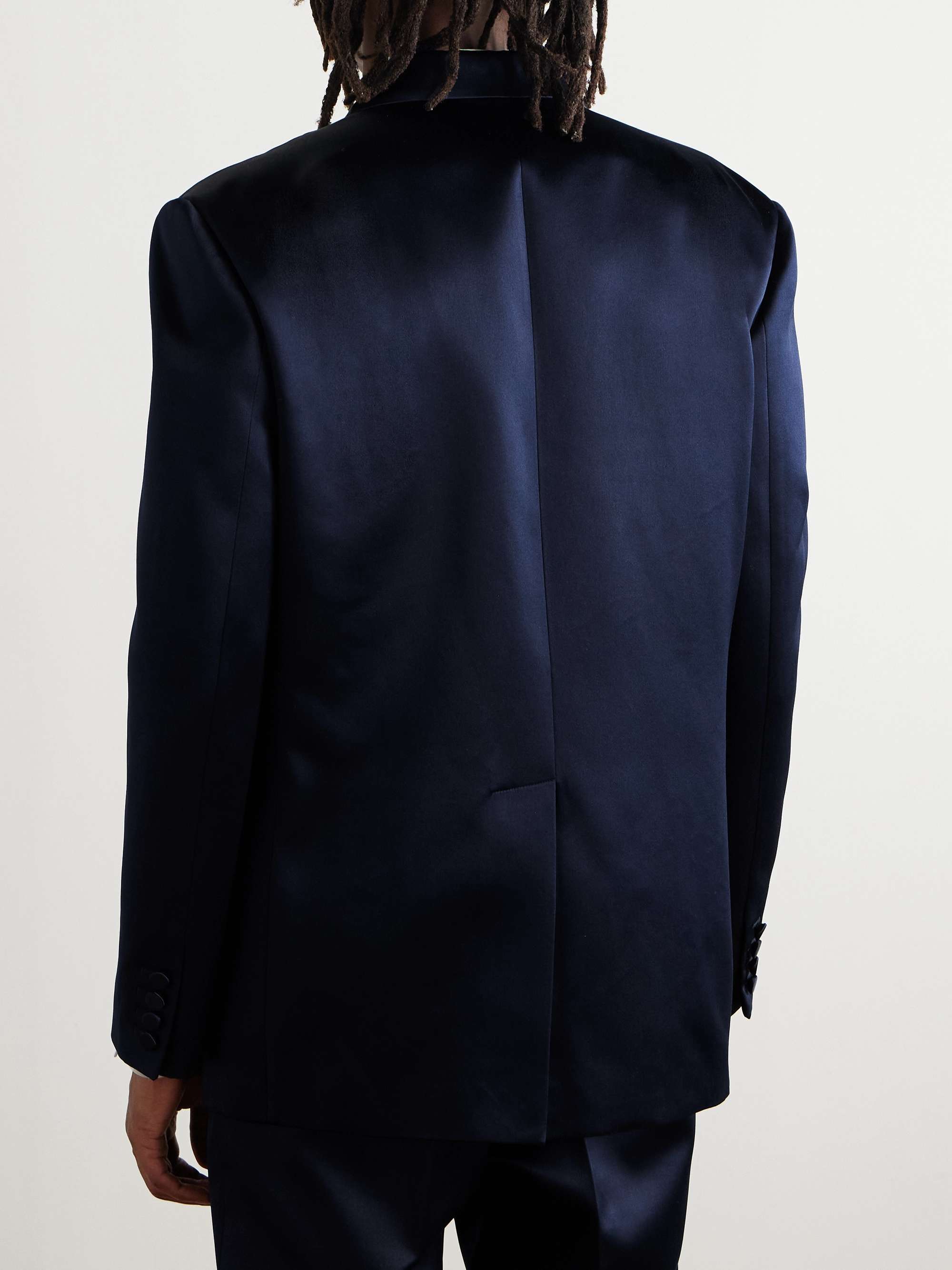 Double-Breasted Silk-Satin Suit Jacket view