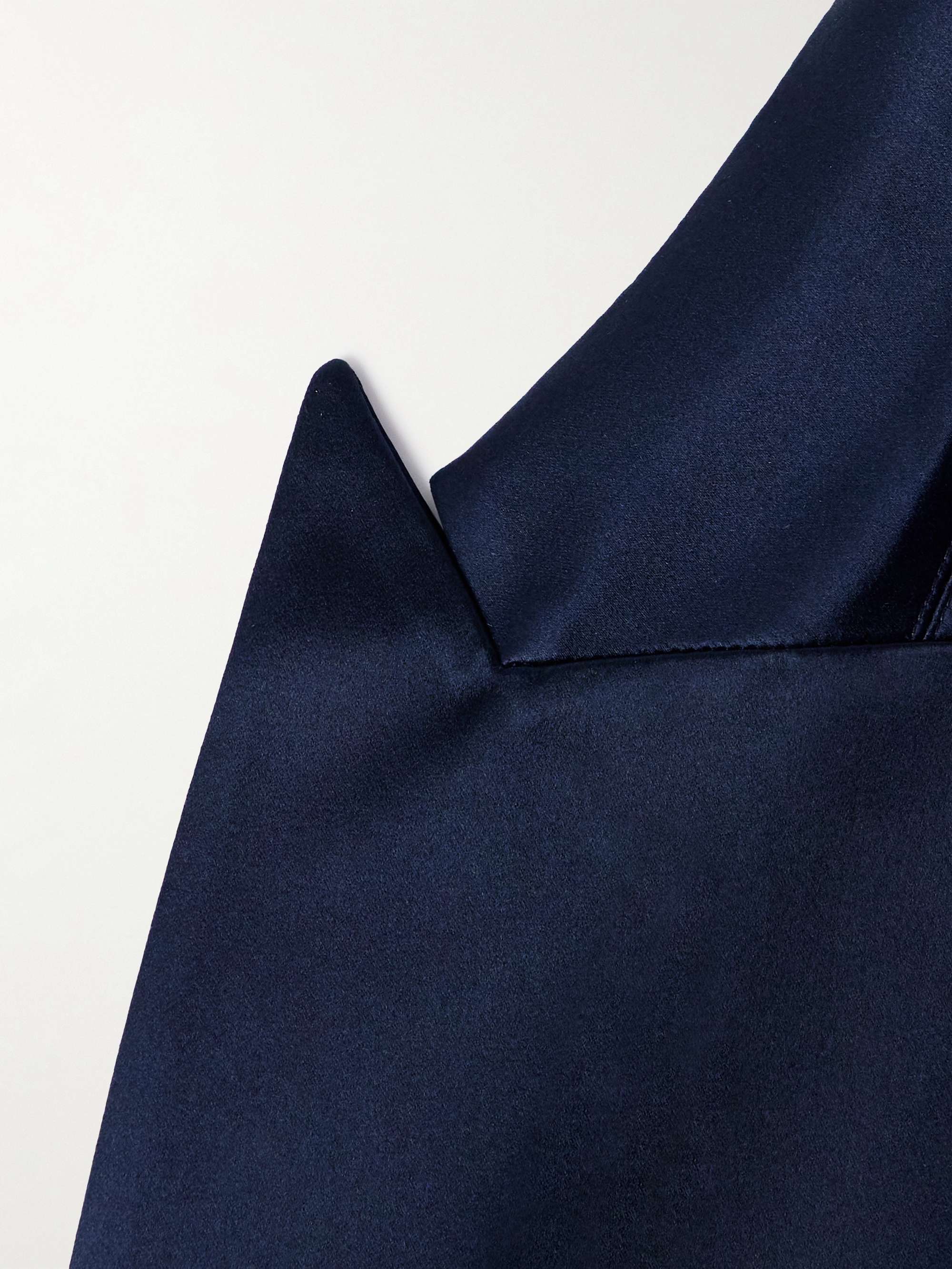 Double-Breasted Silk-Satin Suit Jacket view