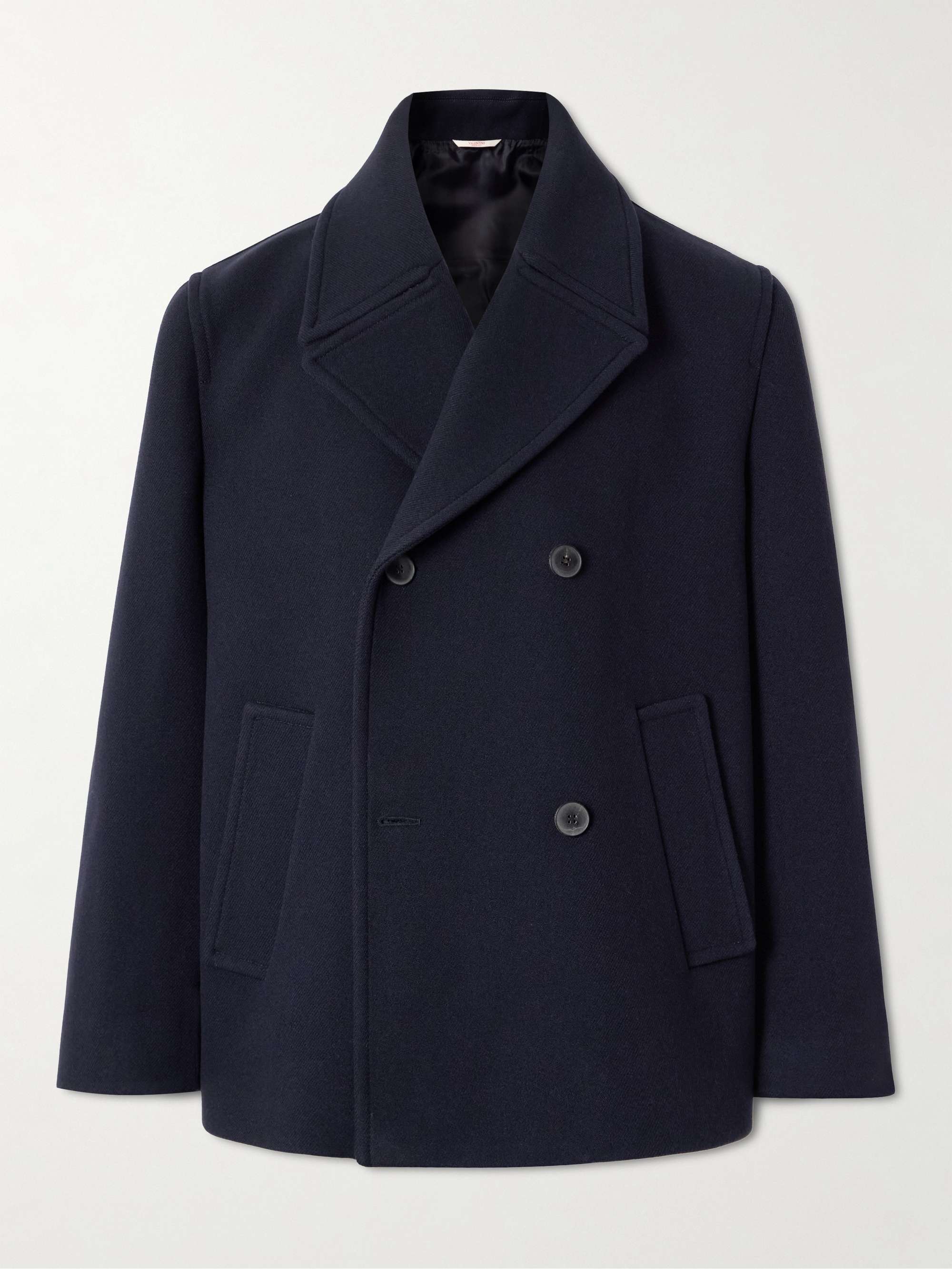 Double-Breasted Wool-Twill Peacoat view