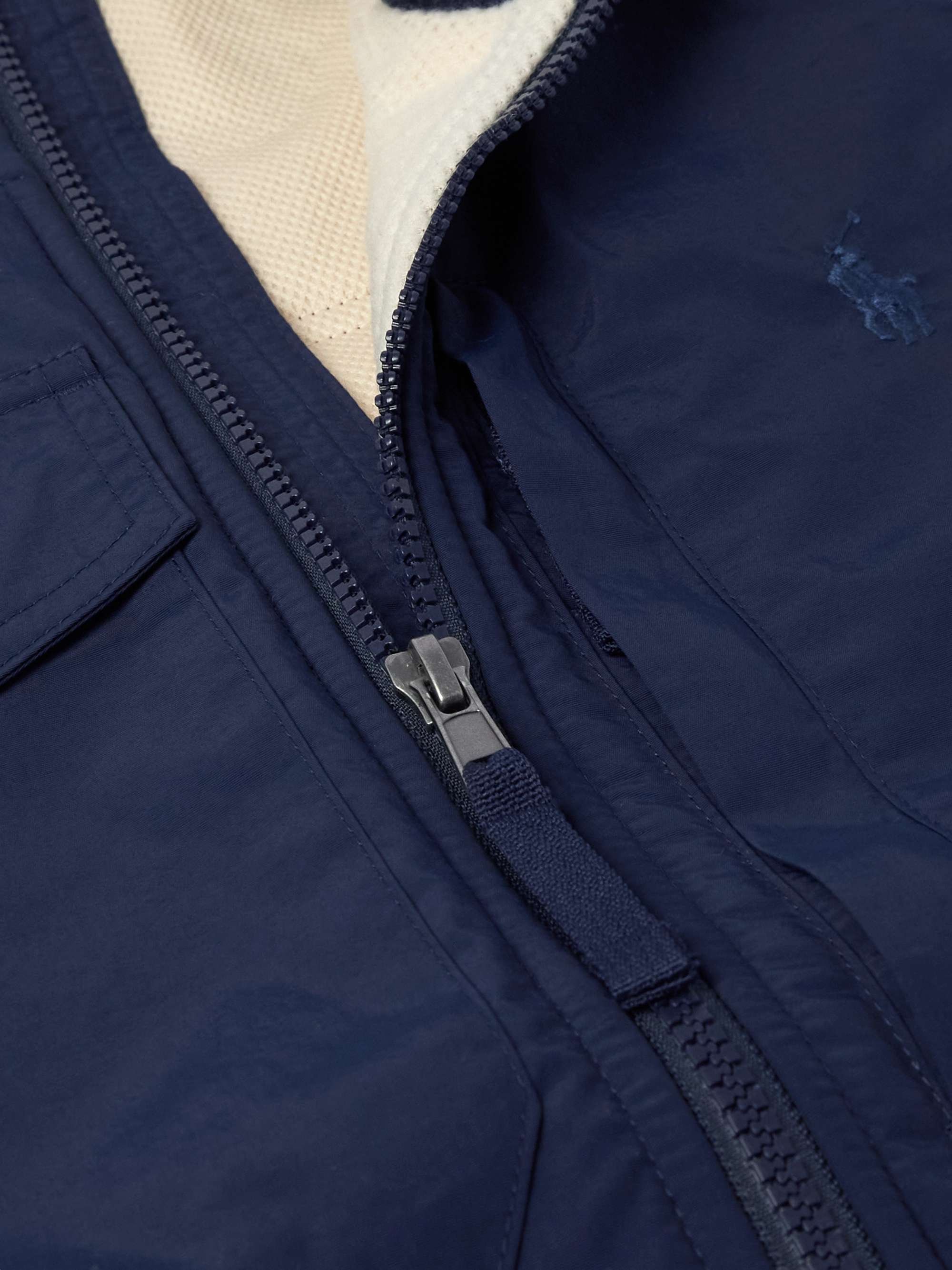 Logo-Embroidered Fleece-Panelled Shell Gilet view