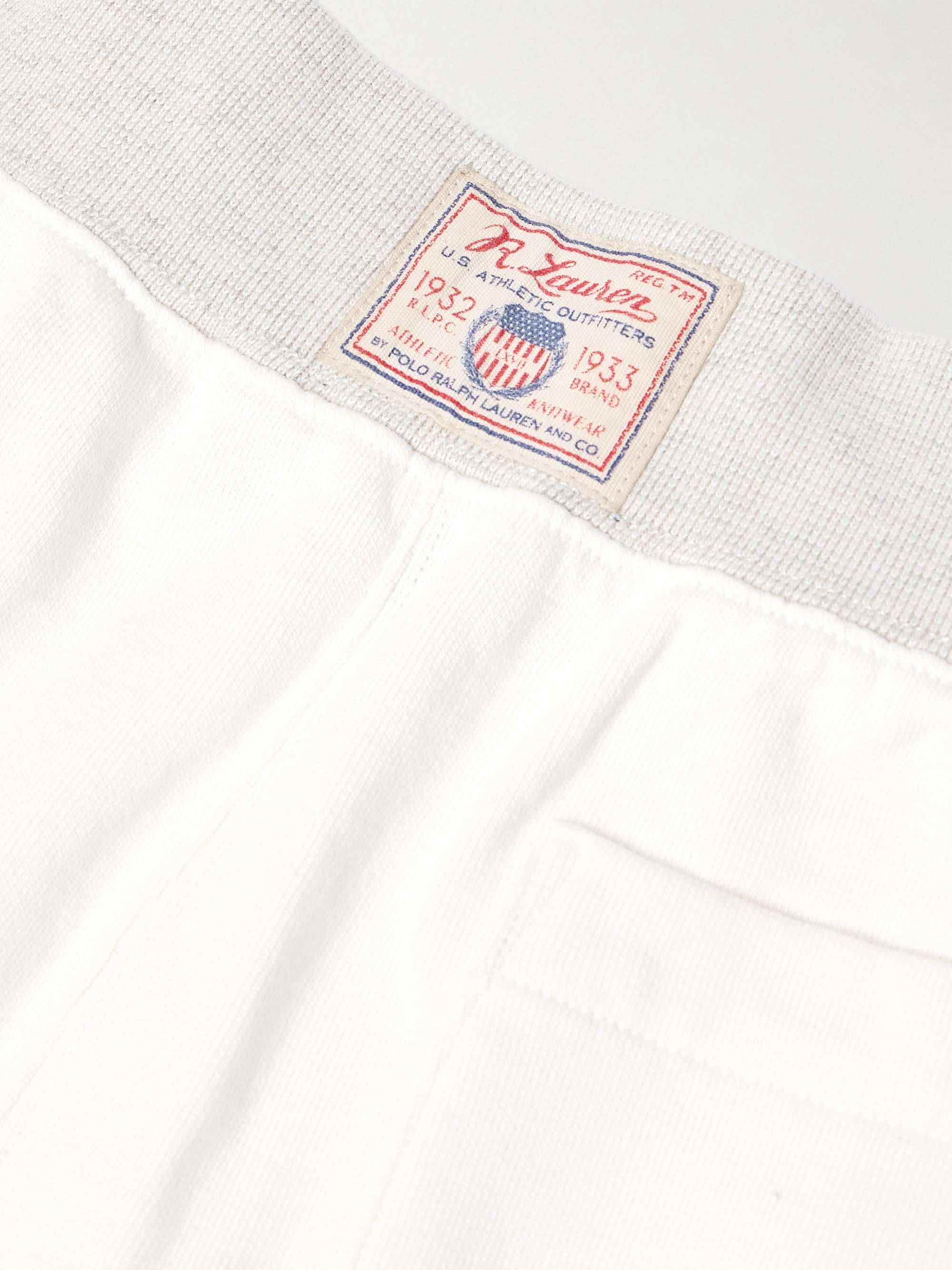 Tapered Logo-Appliquéd Printed Cotton-Blend Jersey Sweatpants view