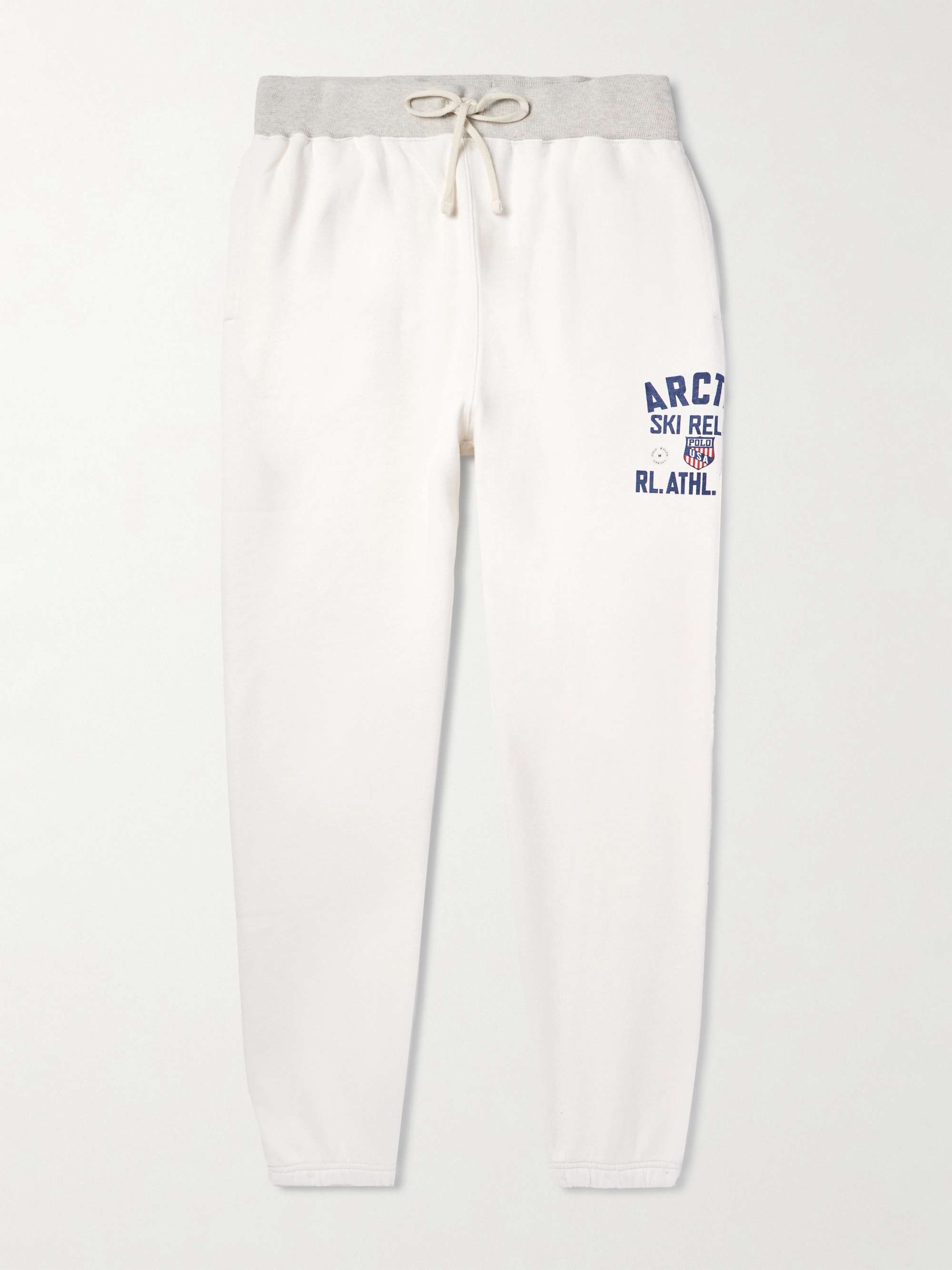 Tapered Logo-Appliquéd Printed Cotton-Blend Jersey Sweatpants view